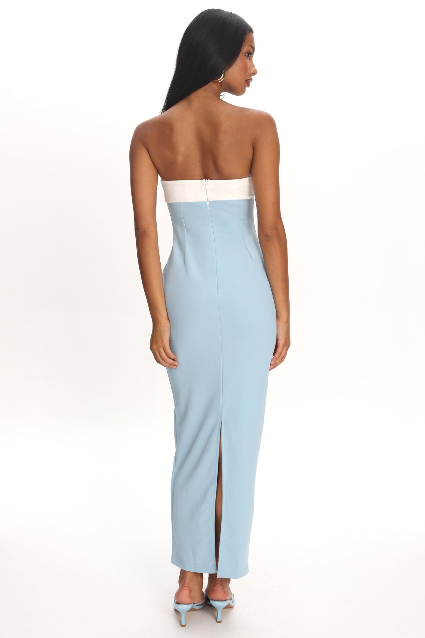 Regent Strapless Maxi Dress Contrast Blue by Selfie Leslie Australia