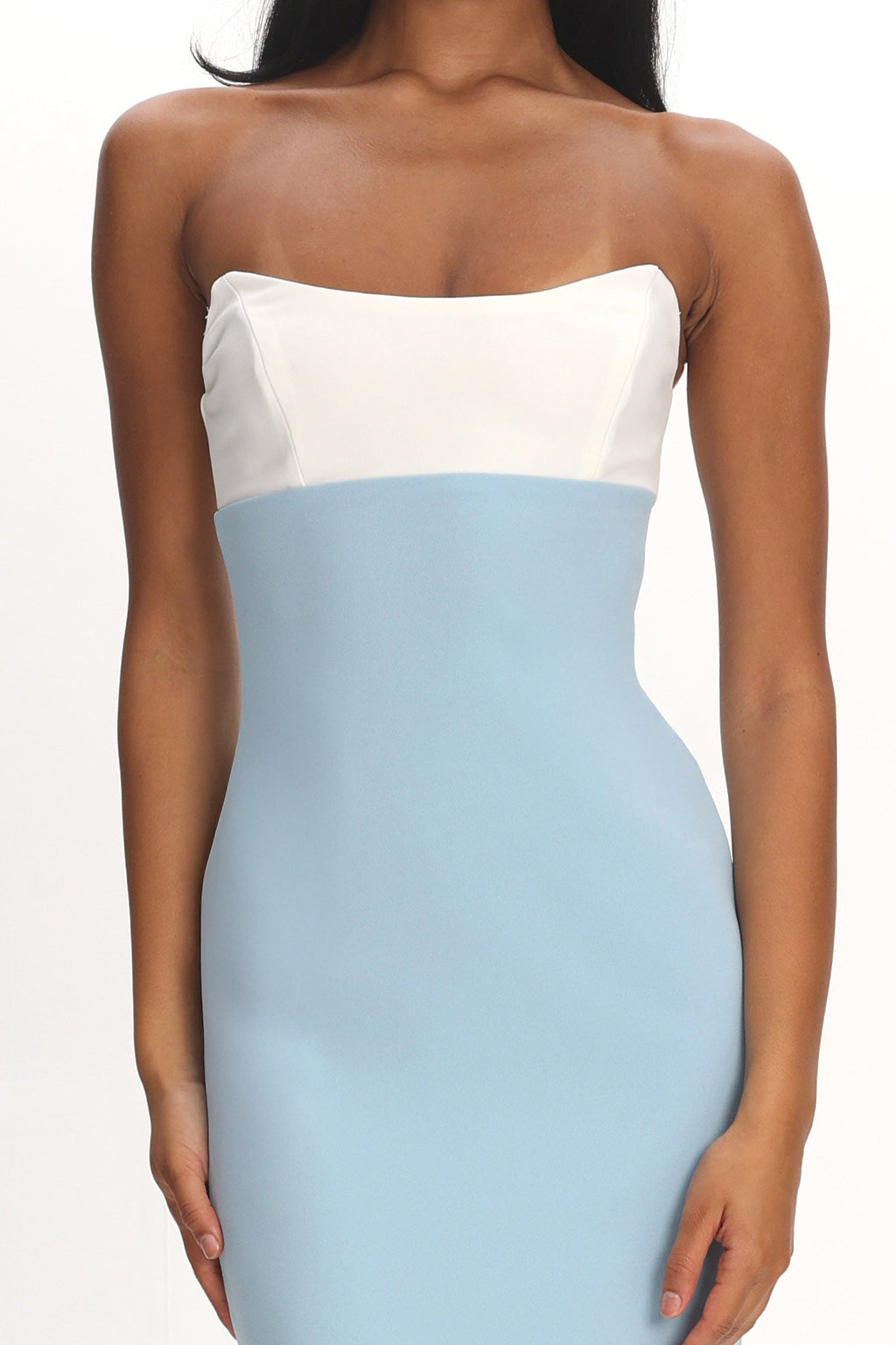 Regent Strapless Maxi Dress Contrast Blue by Selfie Leslie Australia