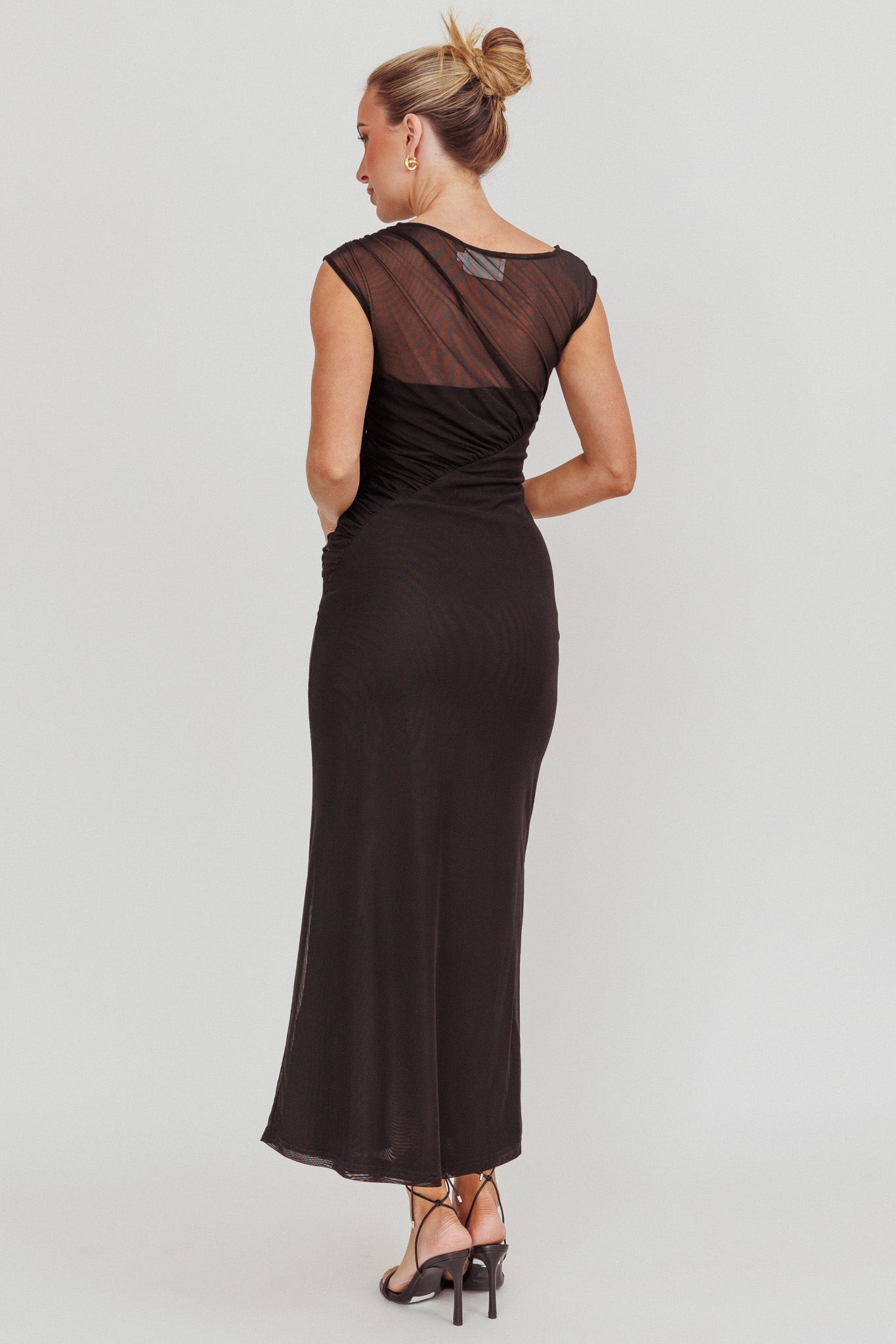 Passion Mesh Sleeveless Maxi Dress Black by Selfie Leslie Australia