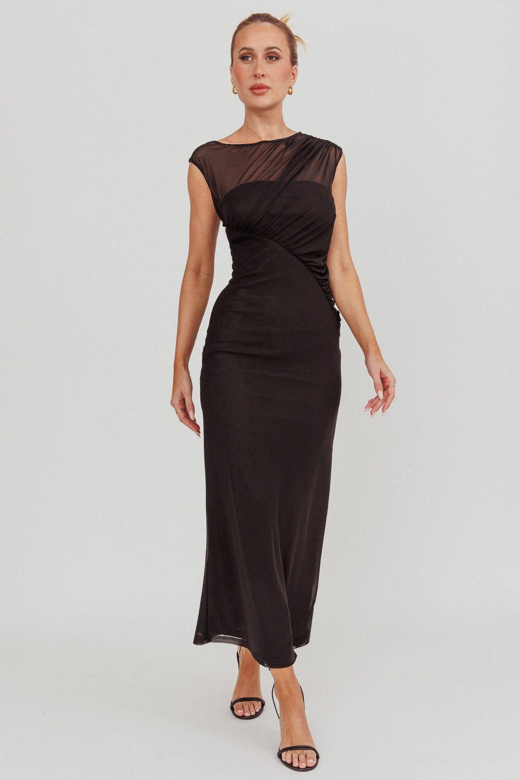 Passion Mesh Sleeveless Maxi Dress Black by Selfie Leslie Australia