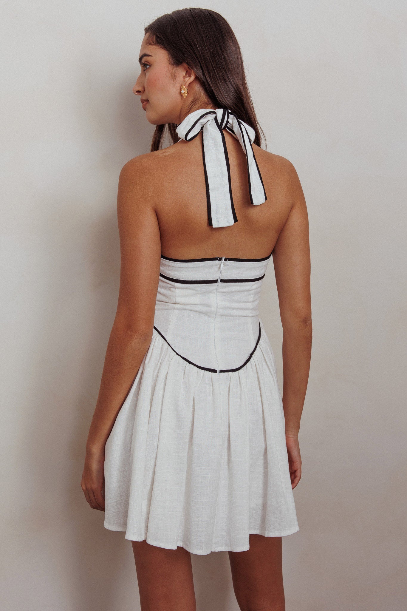 Rune Halterneck Mini Dress White by Selfie Leslie Australia