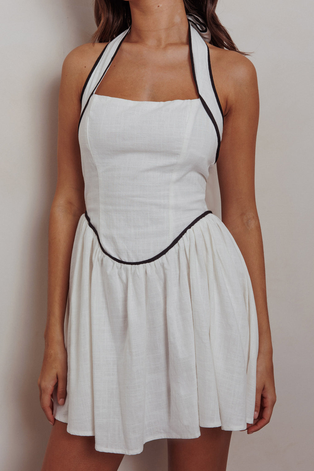 Rune Halterneck Mini Dress White by Selfie Leslie Australia