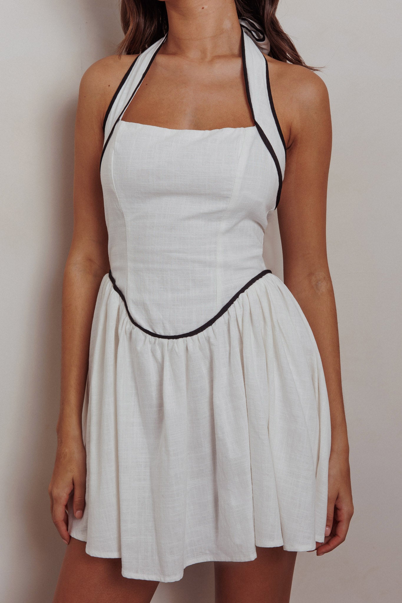 Rune Halterneck Mini Dress White by Selfie Leslie Australia