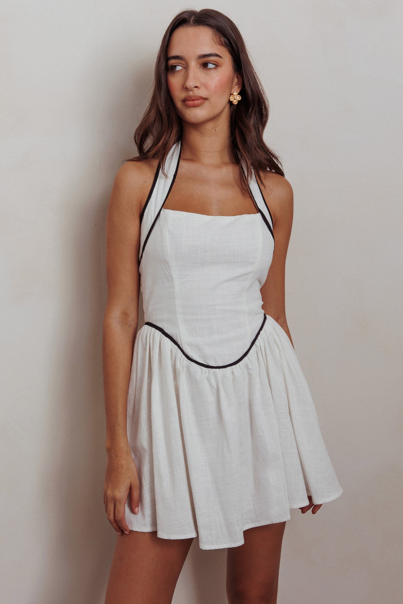 Rune Halterneck Mini Dress White by Selfie Leslie Australia
