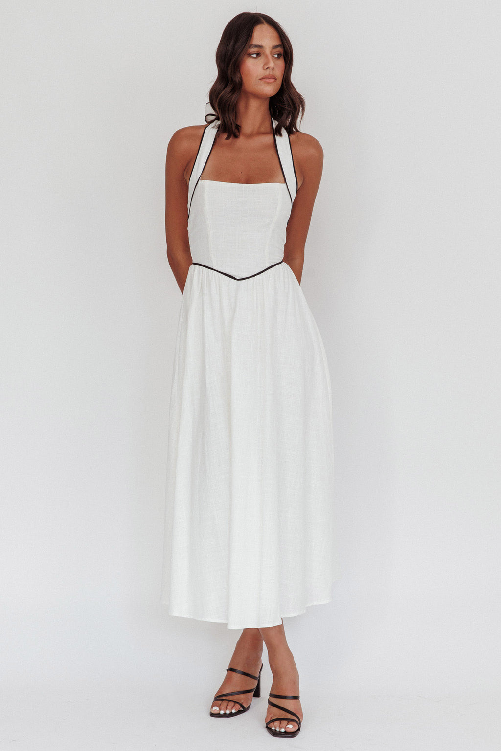 Rune Backless Maxi Dress White by Selfie Leslie Australia