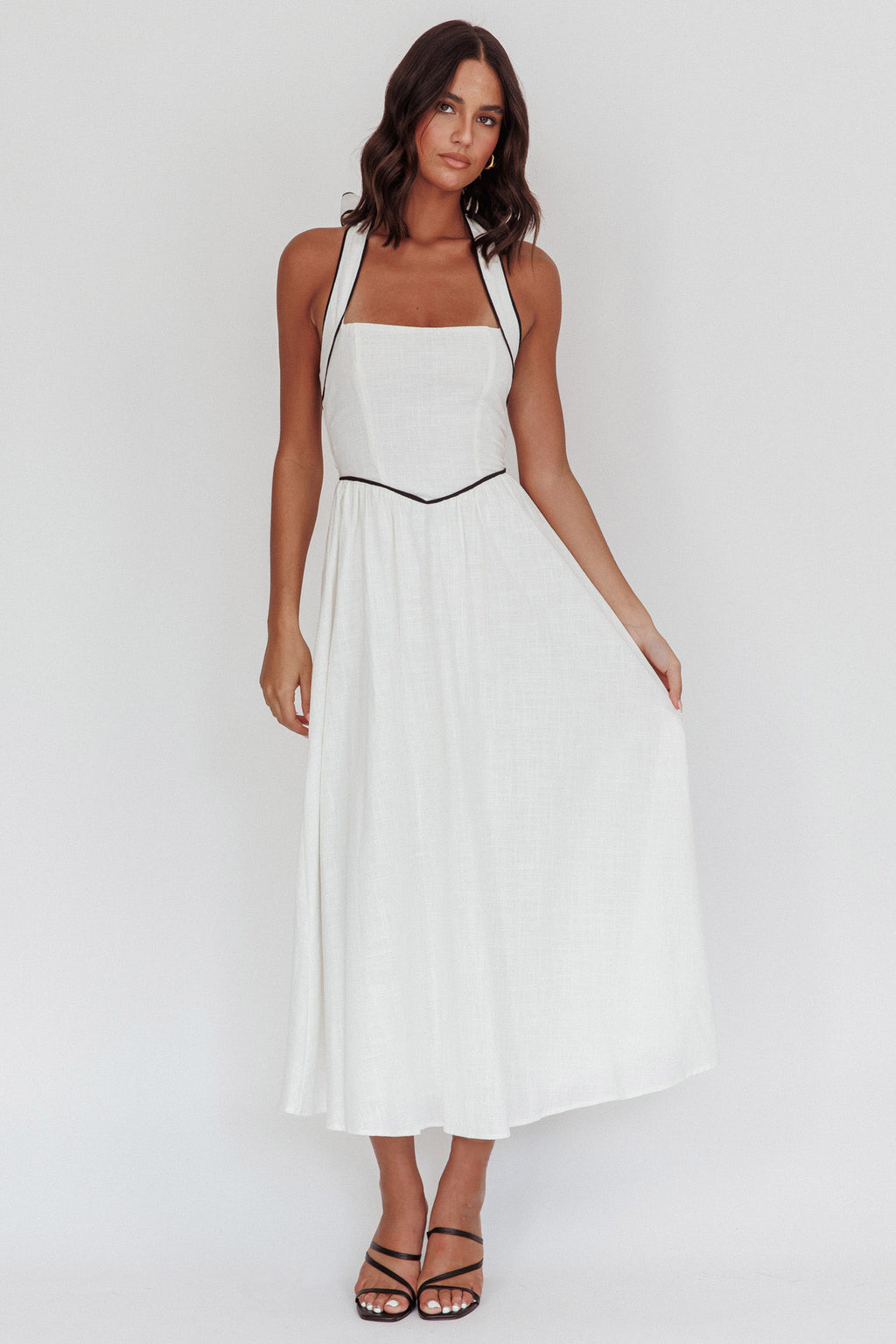 Rune Backless Maxi Dress White by Selfie Leslie Australia