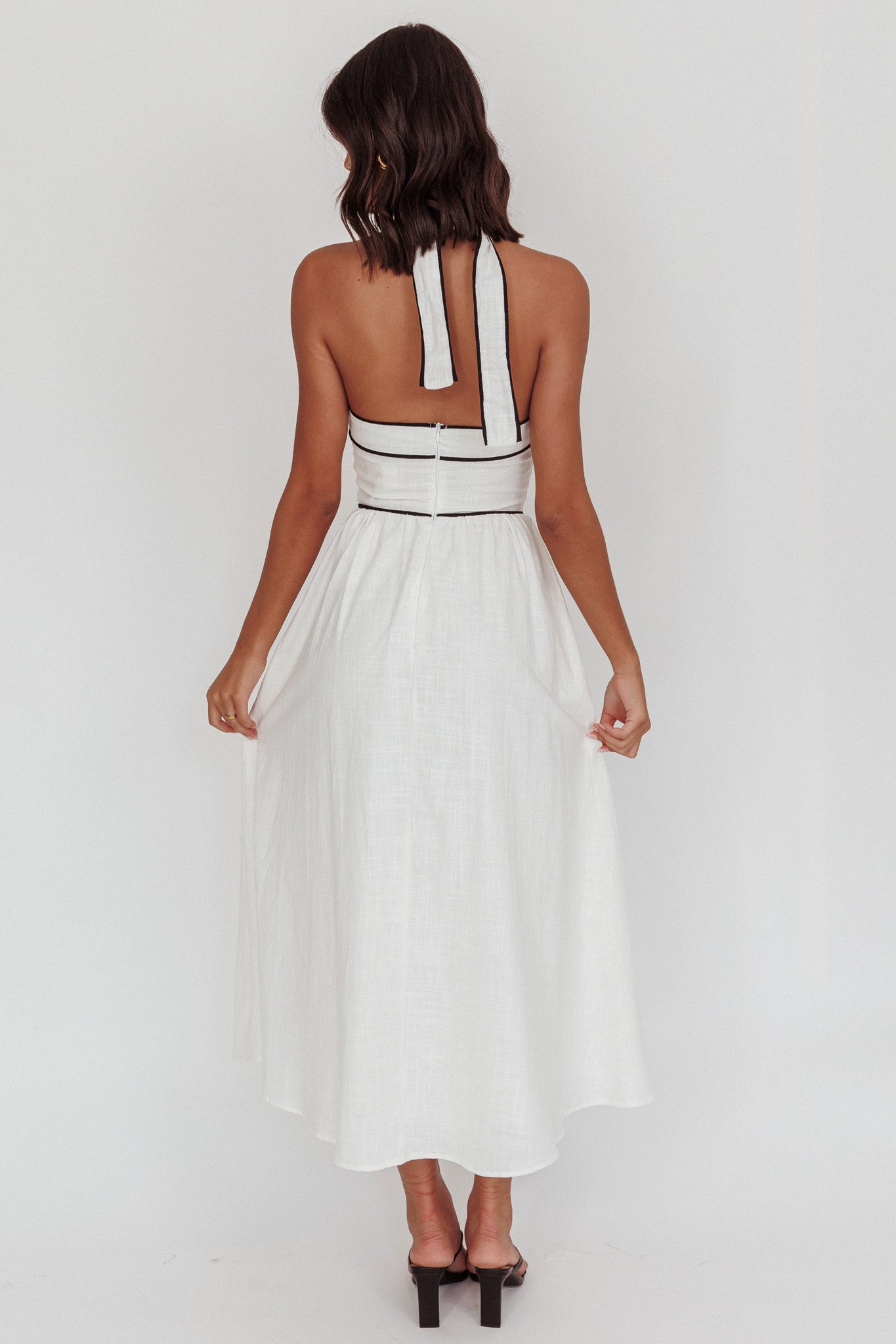 Rune Backless Maxi Dress White by Selfie Leslie Australia