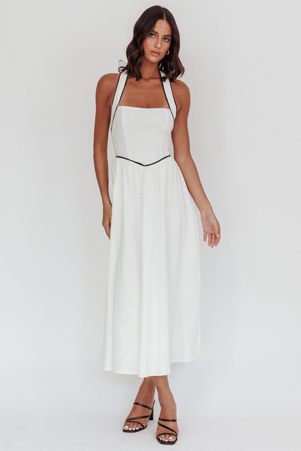 Rune Backless Maxi Dress White by Selfie Leslie Australia