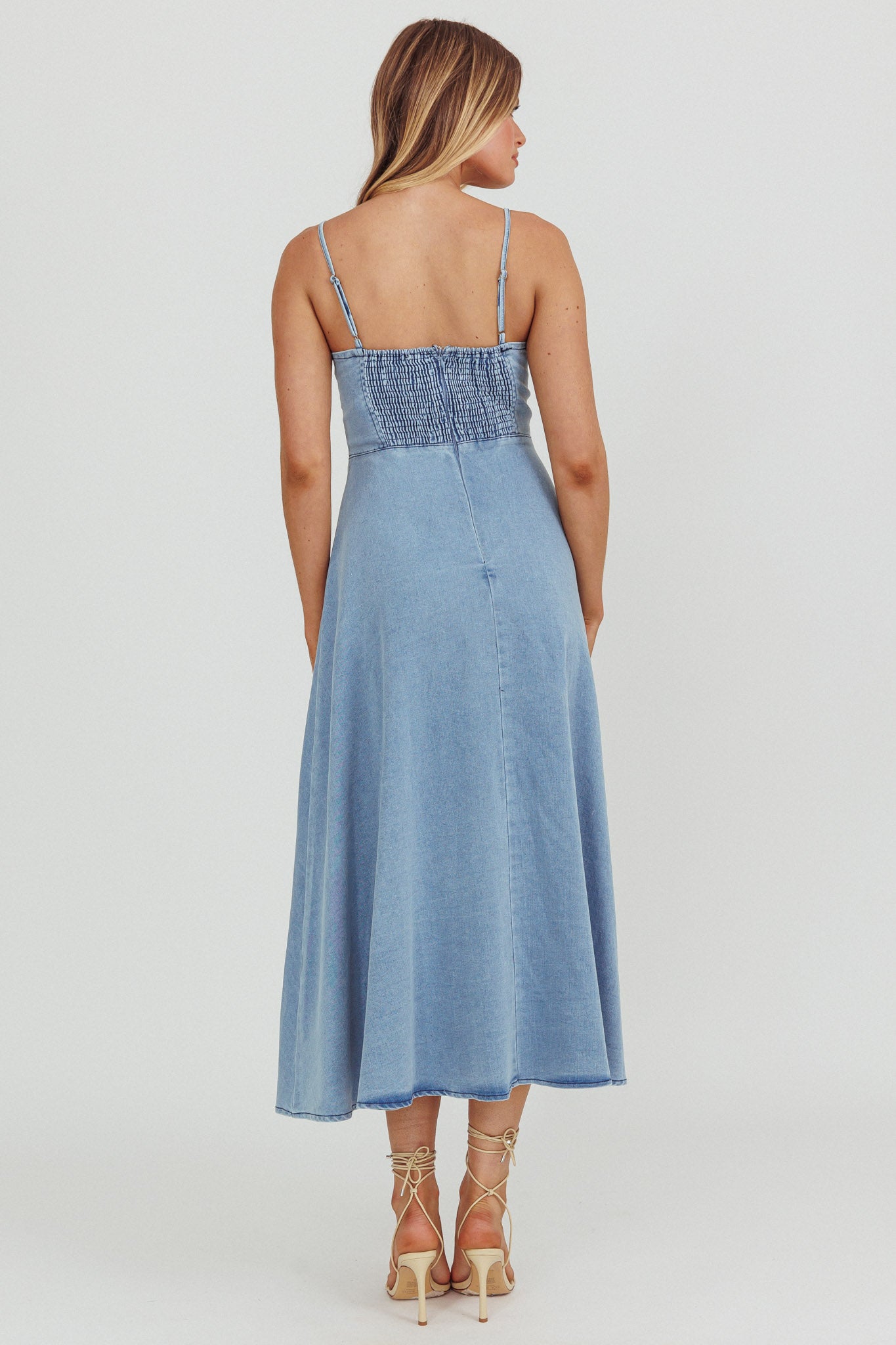 Comet A-Line Midi Dress Light Denim by Selfie Leslie Australia