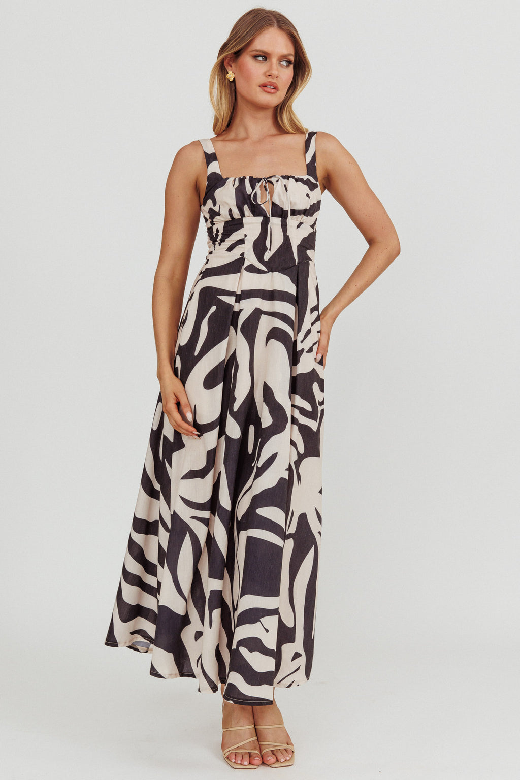 Colette A-Line Maxi Dress Black by Selfie Leslie Australia