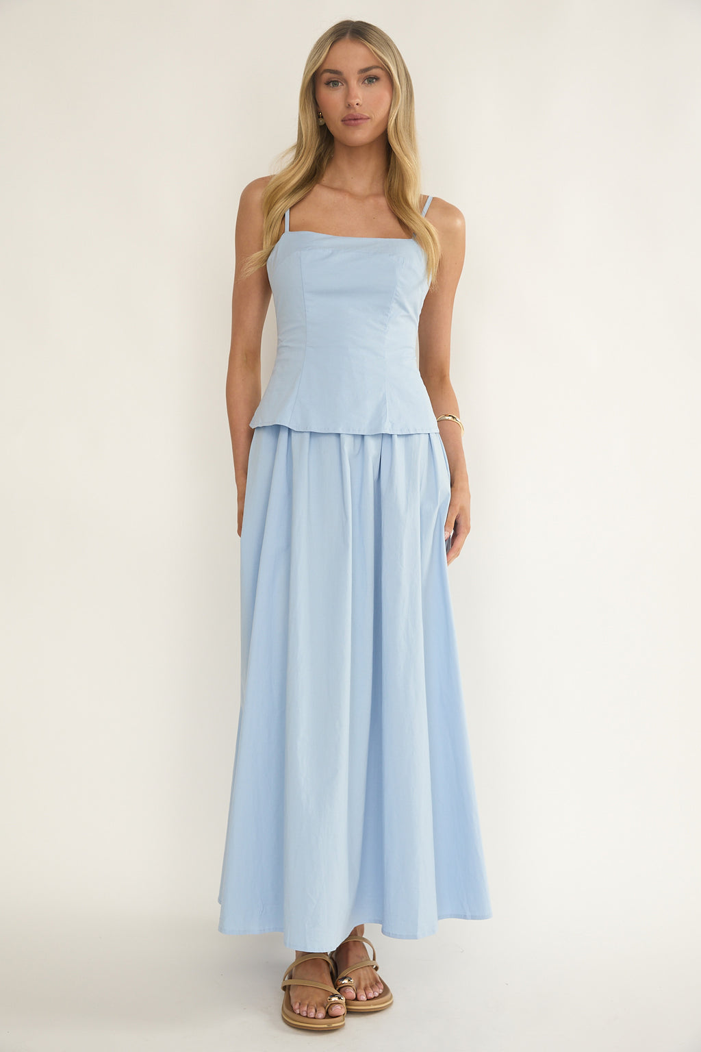 Antonita Cami Strap Maxi Dress Blue by Selfie Leslie Australia