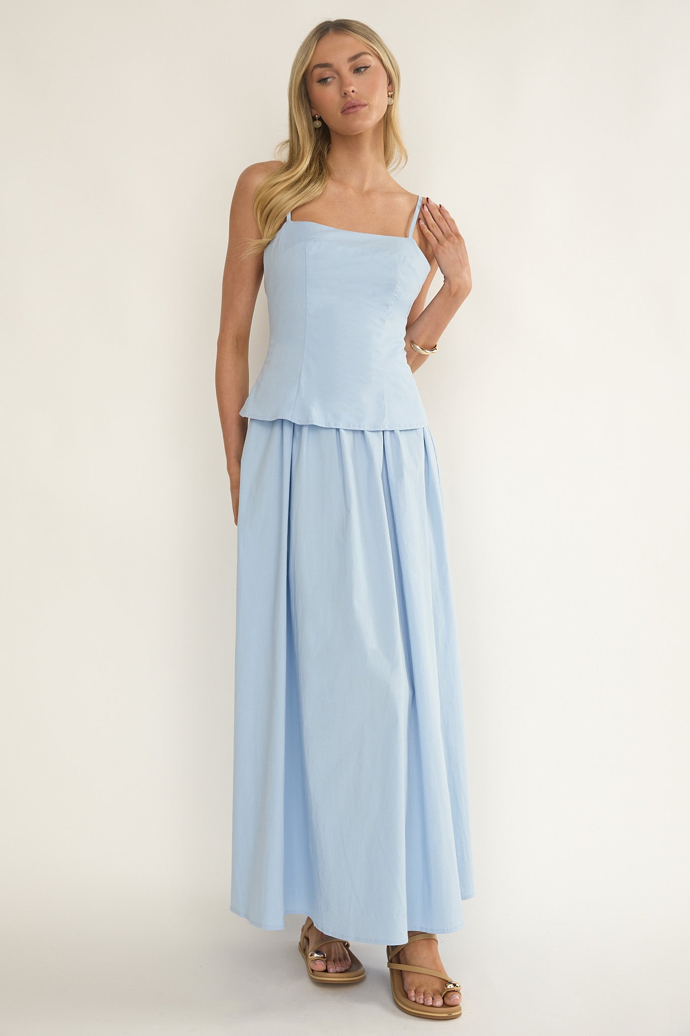 Antonita Cami Strap Maxi Dress Blue by Selfie Leslie Australia