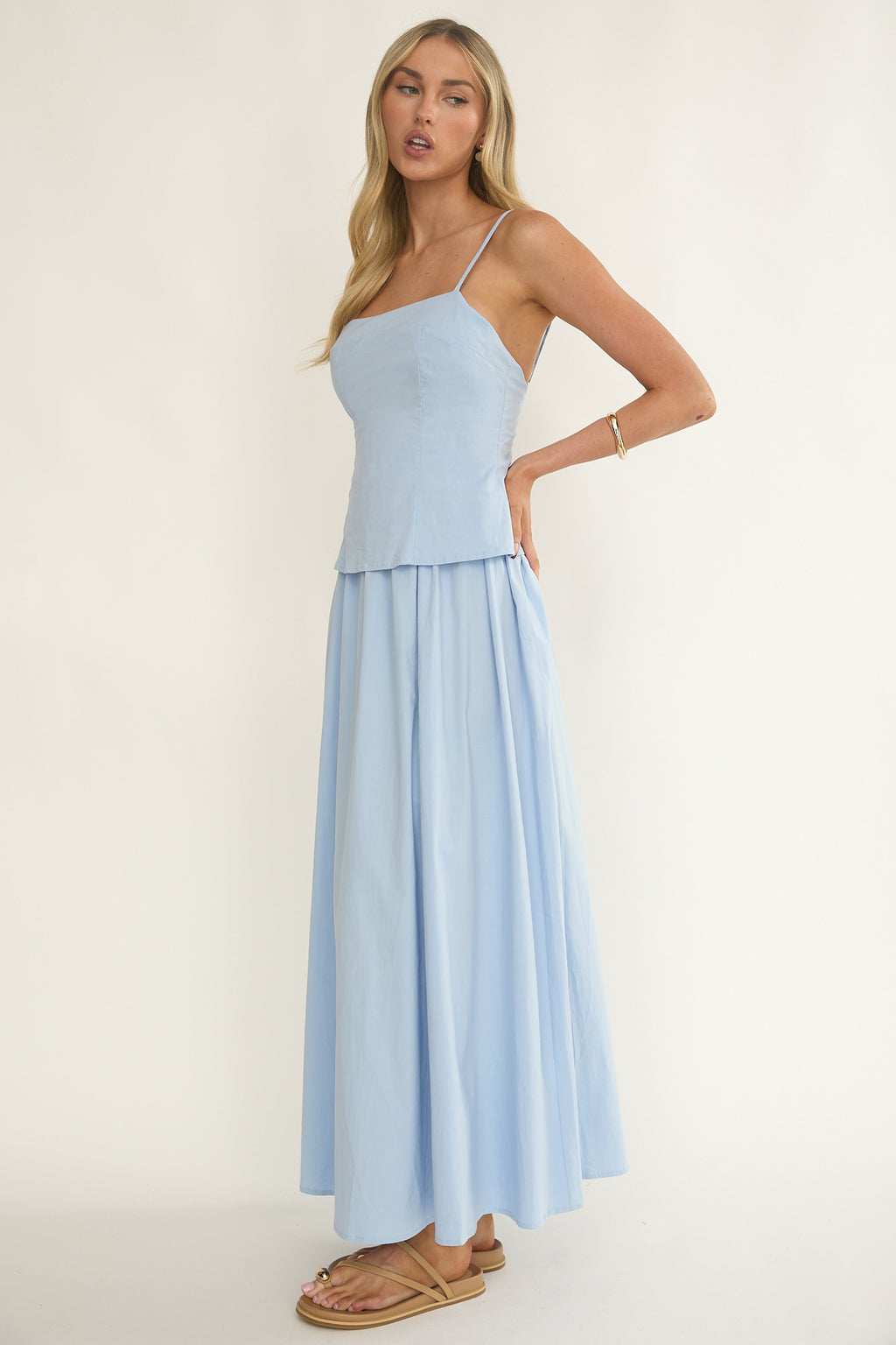 Antonita Cami Strap Maxi Dress Blue by Selfie Leslie Australia