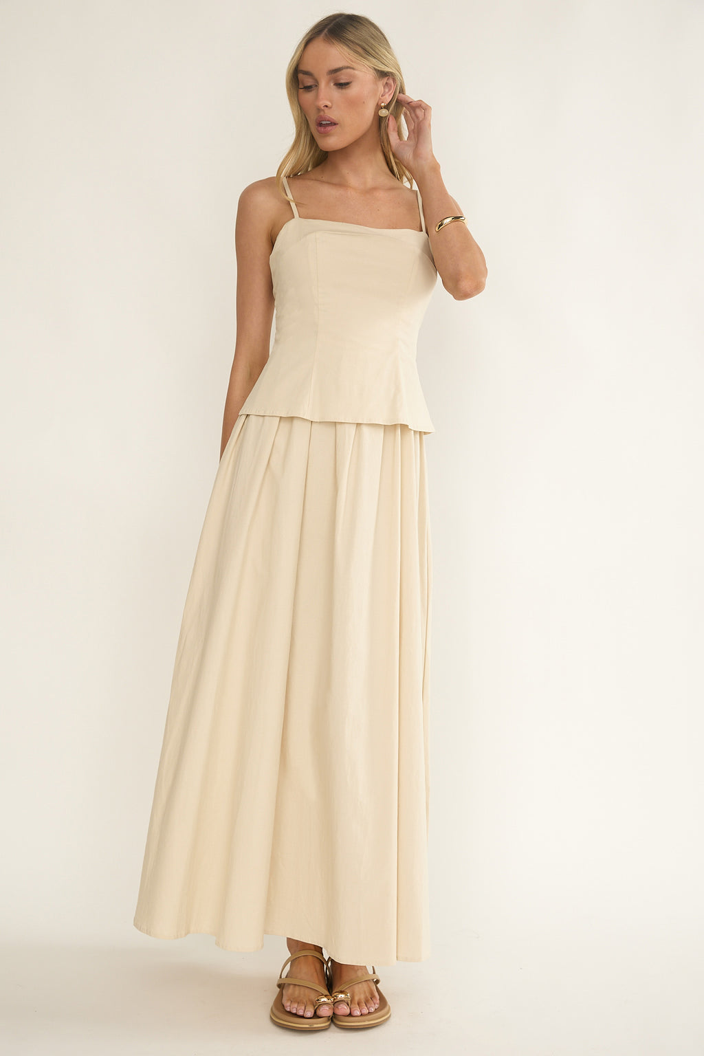 Antonita Cami Strap Maxi Dress Stone by Selfie Leslie Australia
