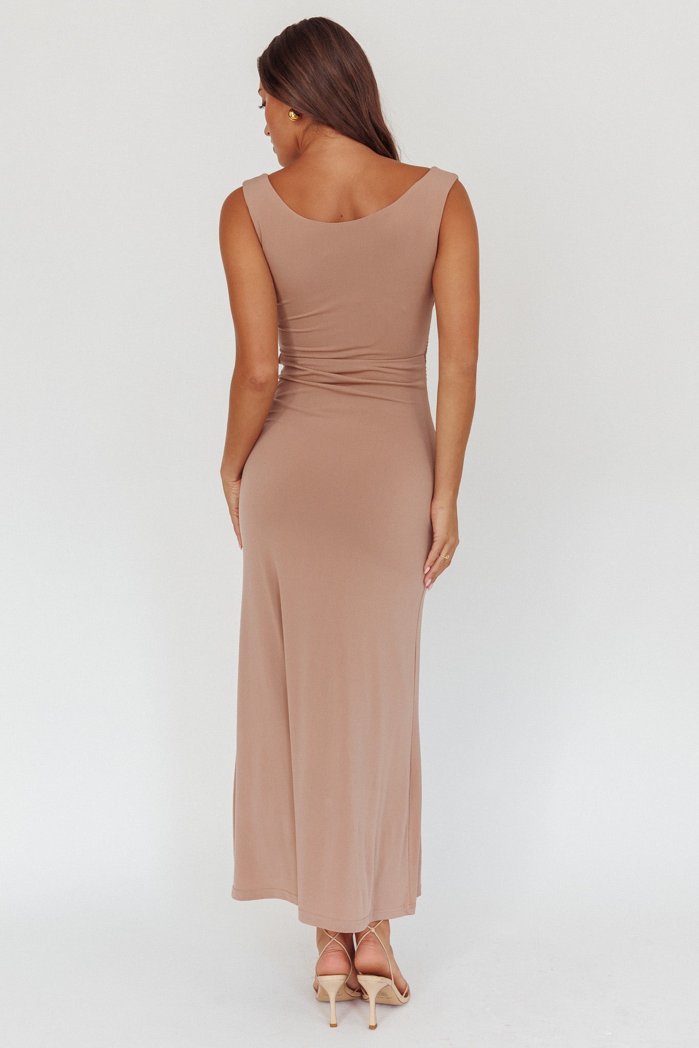 Costa Cut-Out Waist Maxi Dress Ecru by Selfie Leslie Australia