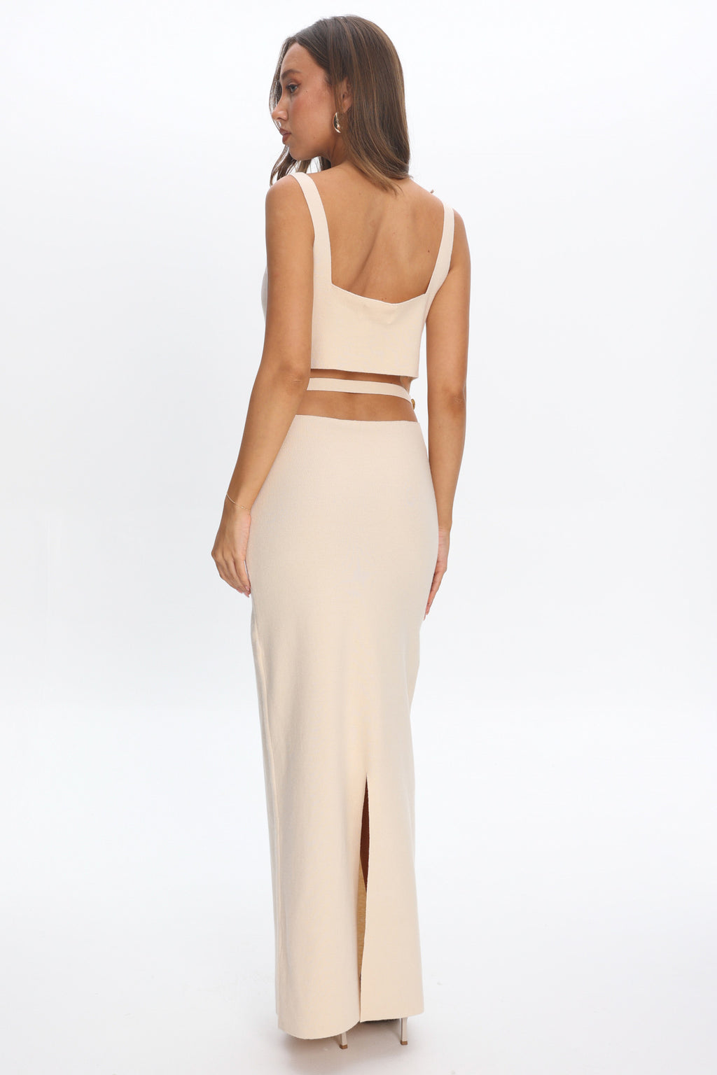 Fall Moon Cut-Out Back Maxi Dress Ivory by Selfie Leslie Australia