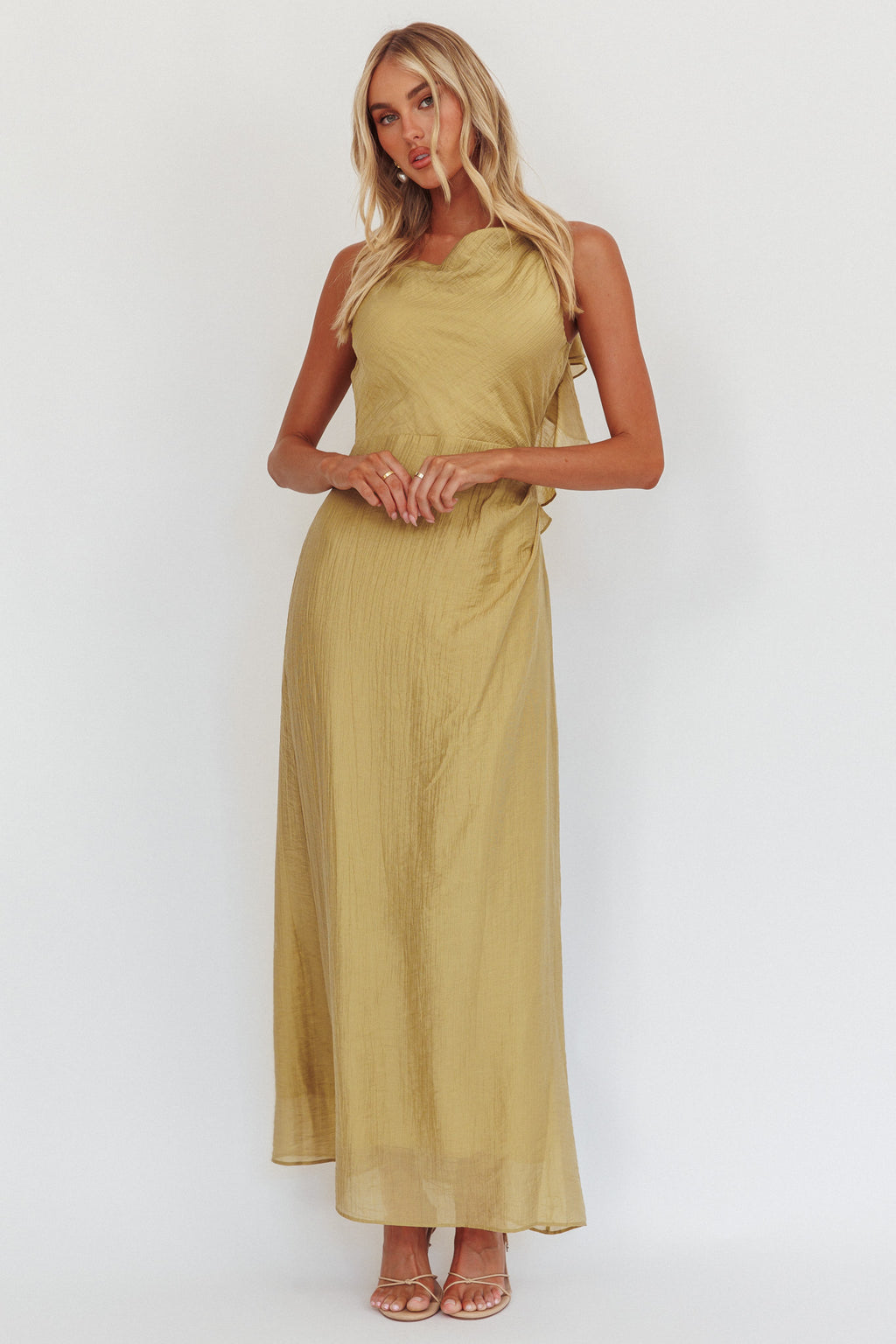 Soul Fires Ruffle Back Maxi Dress Hazel by Selfie Leslie Australia