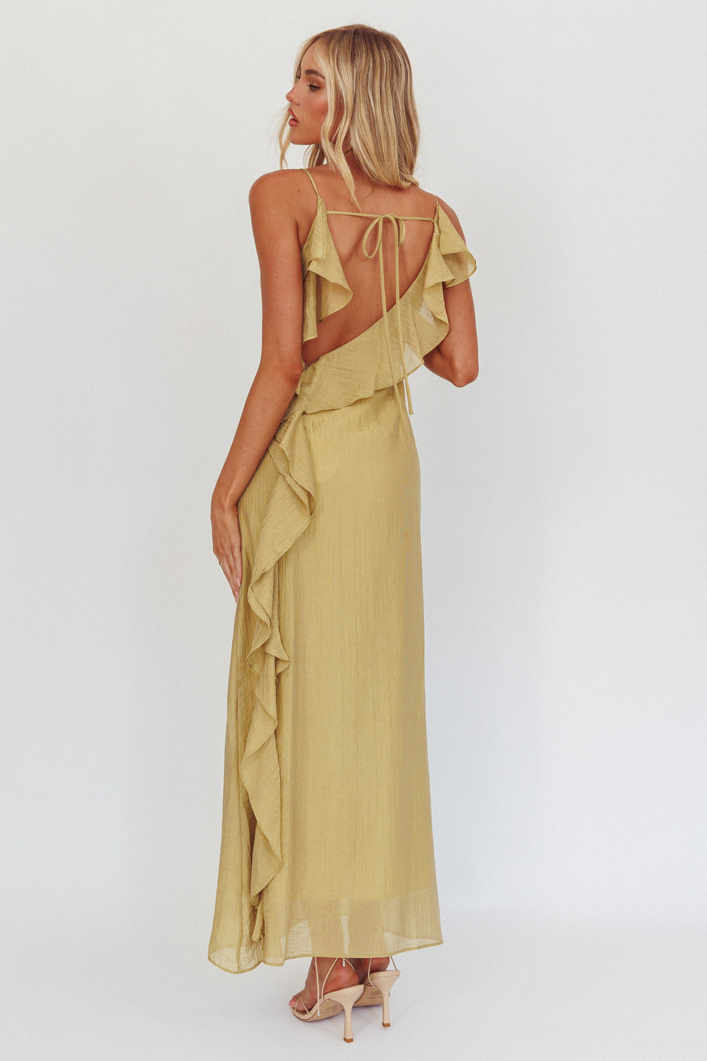 Soul Fires Ruffle Back Maxi Dress Hazel by Selfie Leslie Australia