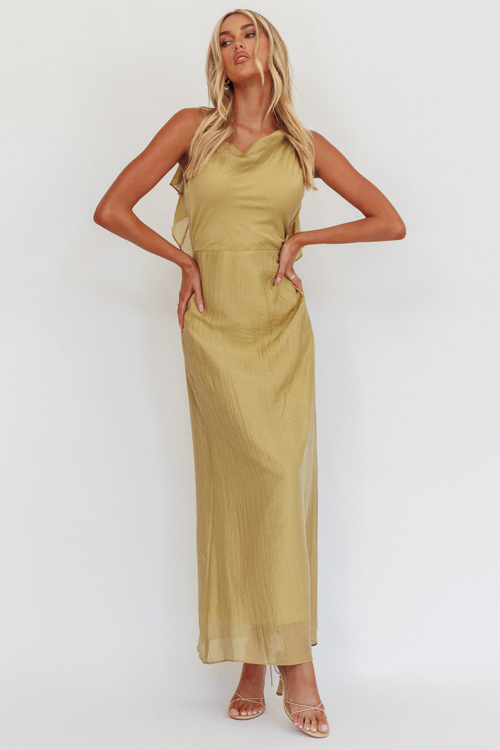 Soul Fires Ruffle Back Maxi Dress Hazel by Selfie Leslie Australia