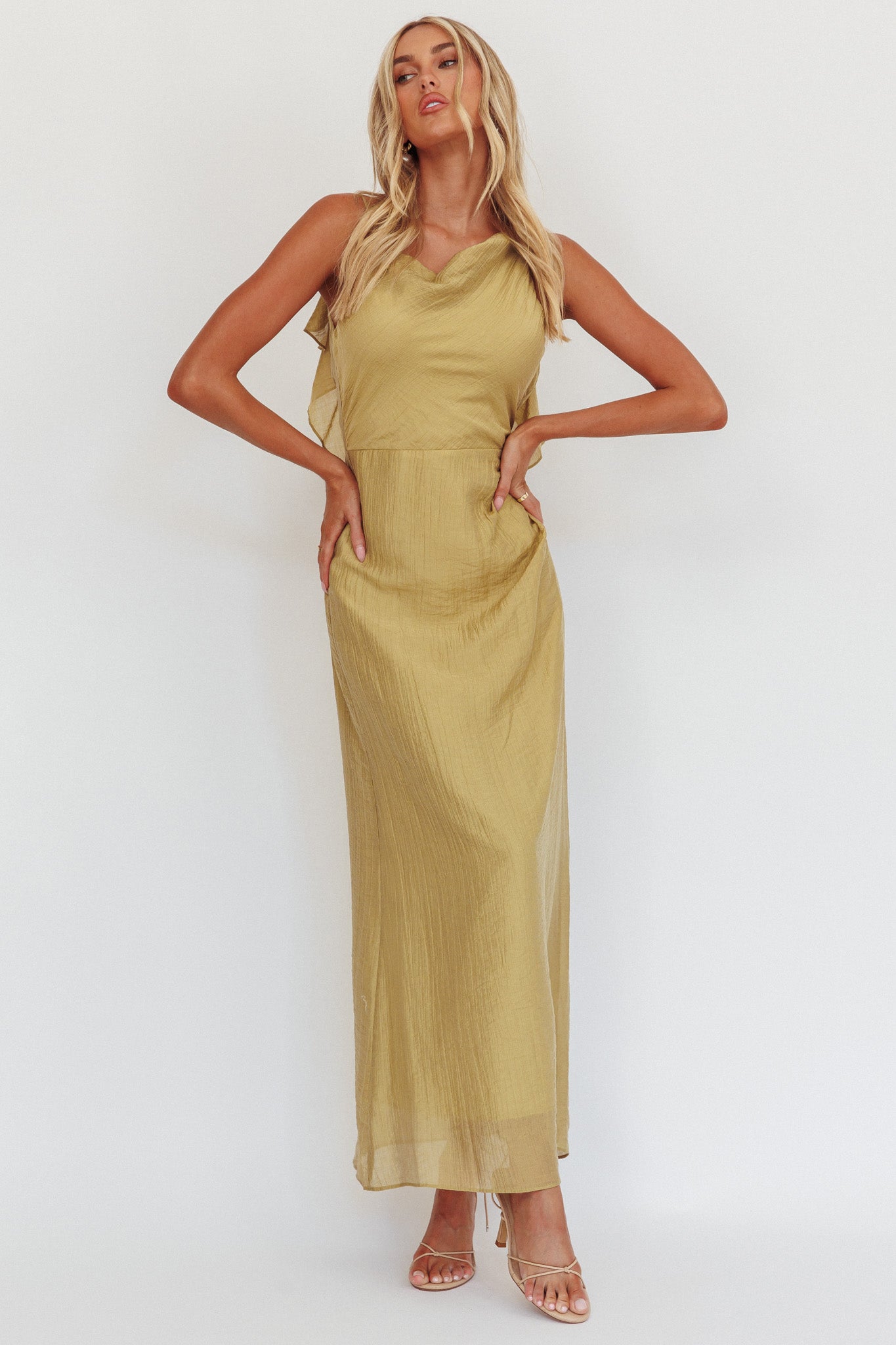 Soul Fires Ruffle Back Maxi Dress Hazel by Selfie Leslie Australia