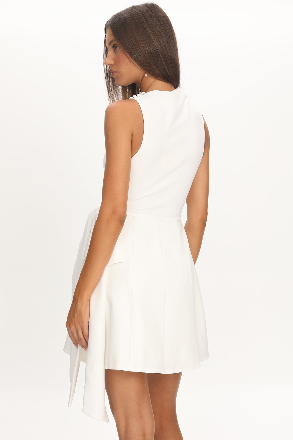 Breaker High Neck Mini Dress White by Selfie Leslie Australia
