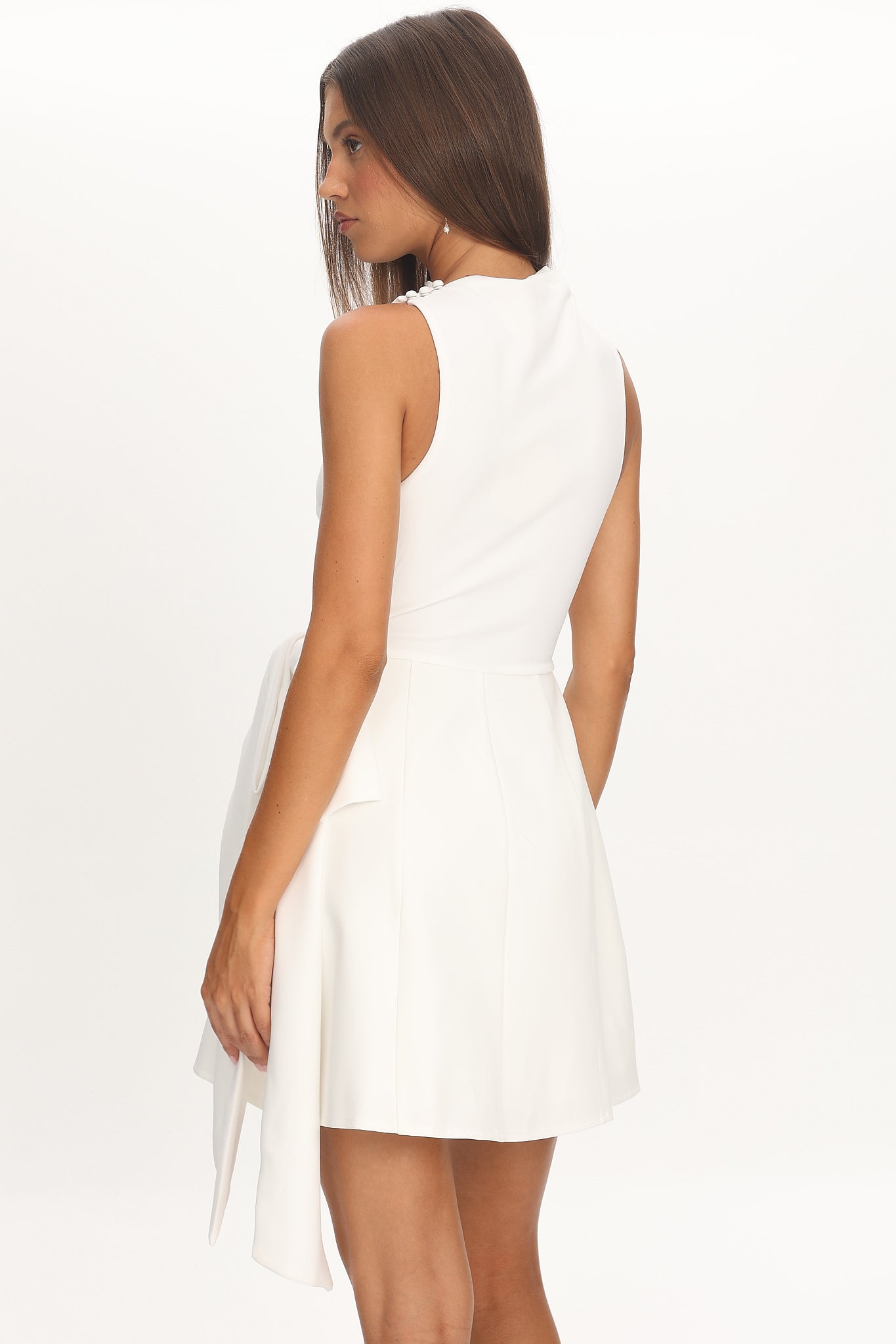 Breaker High Neck Mini Dress White by Selfie Leslie Australia