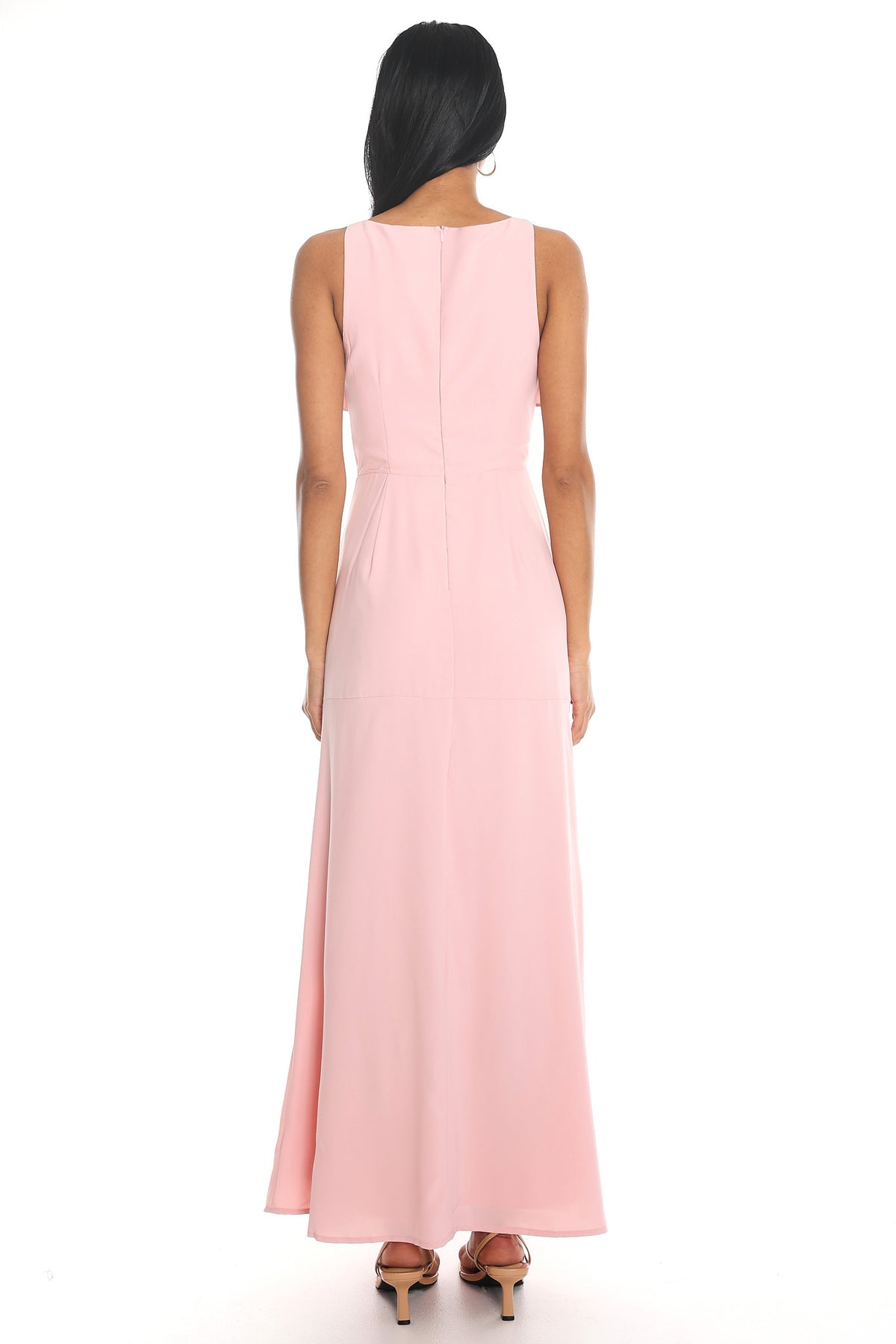 Firelights Ruffle Trim Maxi Dress Pink by Selfie Leslie Australia
