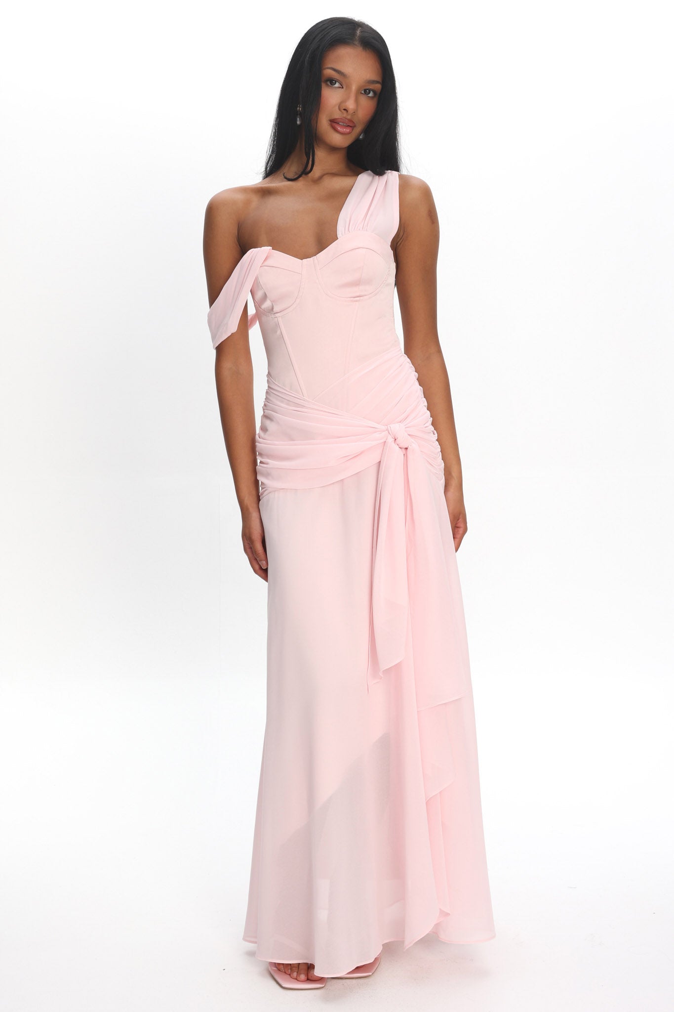 Keia Waist Sash Maxi Dress Powder Pink by Selfie Leslie Australia