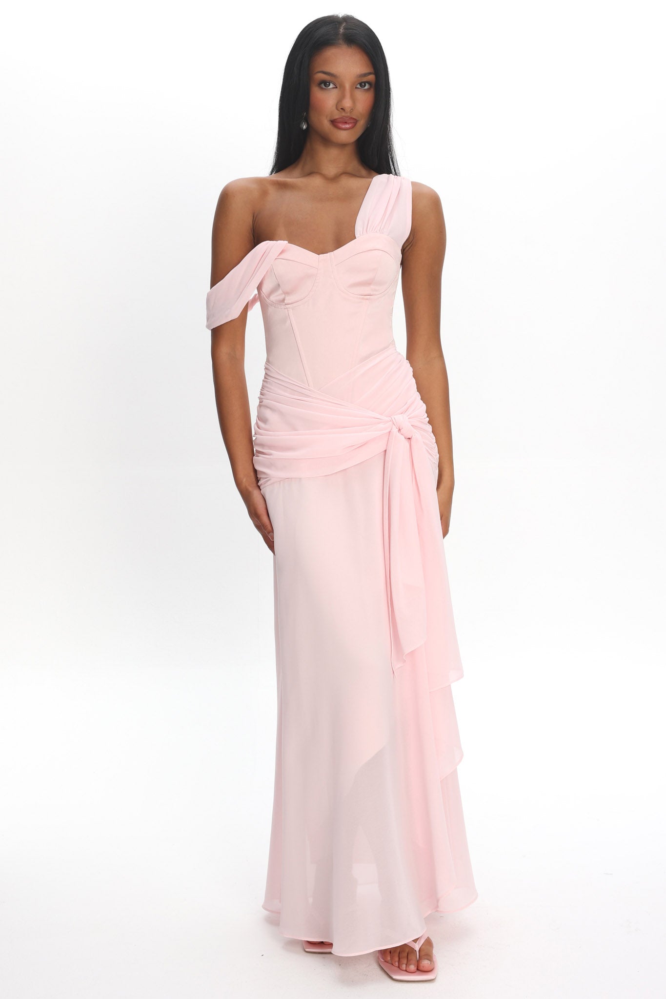 Keia Waist Sash Maxi Dress Powder Pink by Selfie Leslie Australia