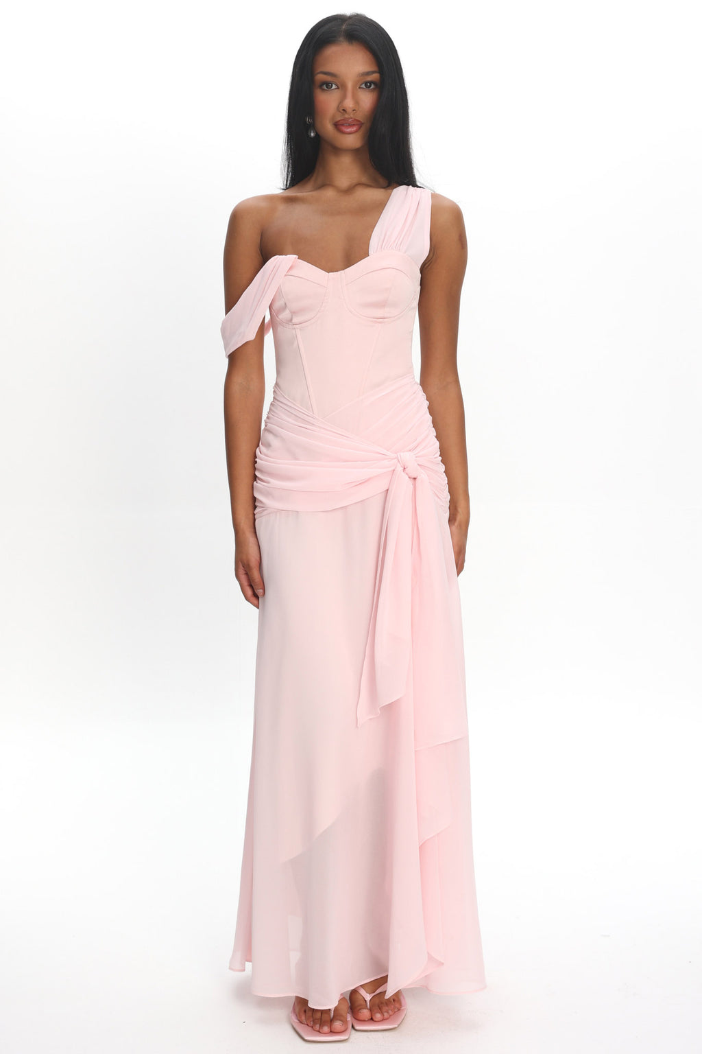 Keia Waist Sash Maxi Dress Powder Pink by Selfie Leslie Australia