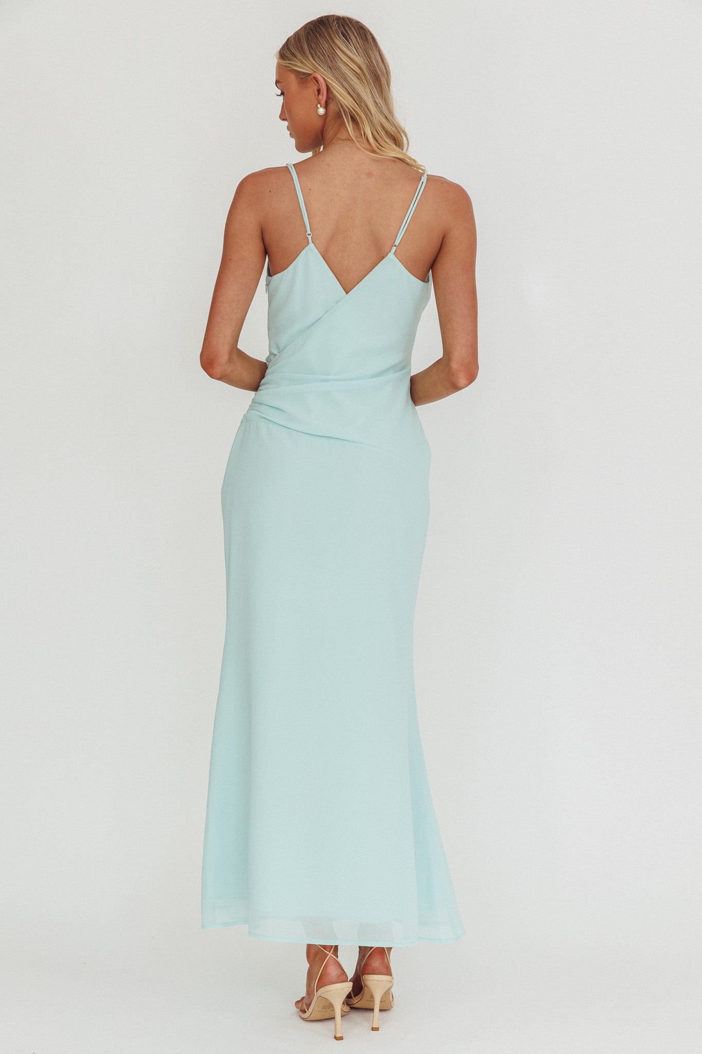 Lexxi Crossover Gathered Waist Maxi Dress Tiffany Blue by Selfie Leslie Australia