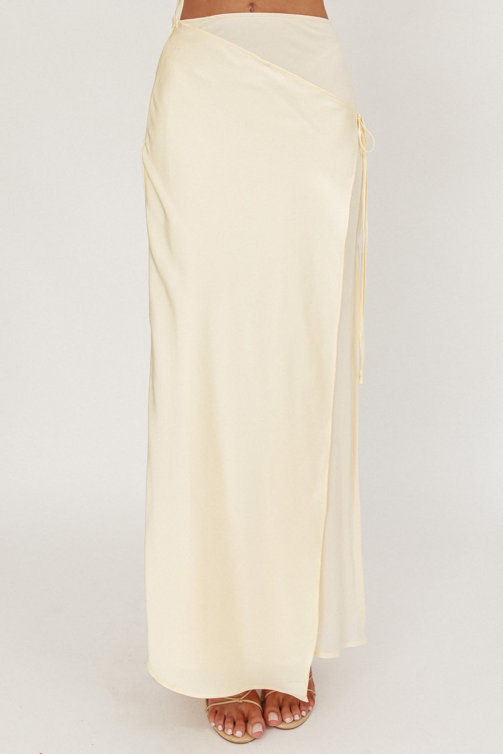 Jerica Wrap Front Maxi Skirt Butter by Selfie Leslie Australia