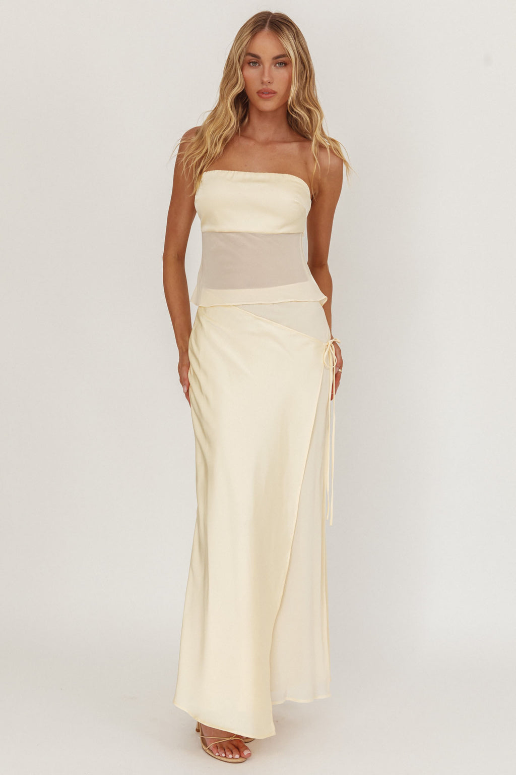 Jerica Wrap Front Maxi Skirt Butter by Selfie Leslie Australia