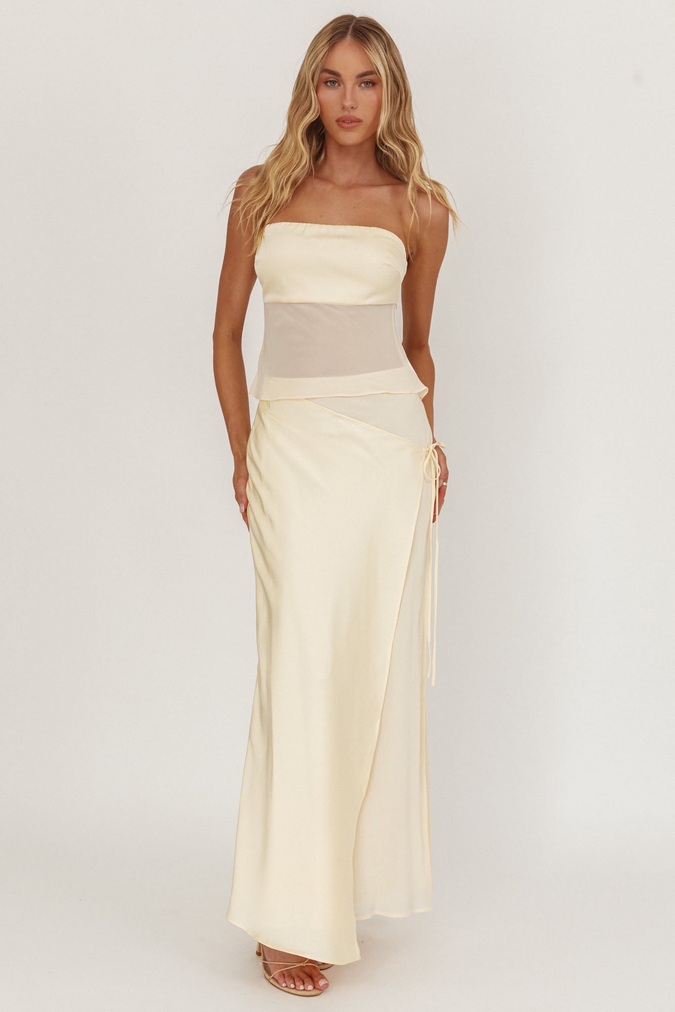 Jerica Wrap Front Maxi Skirt Butter by Selfie Leslie Australia