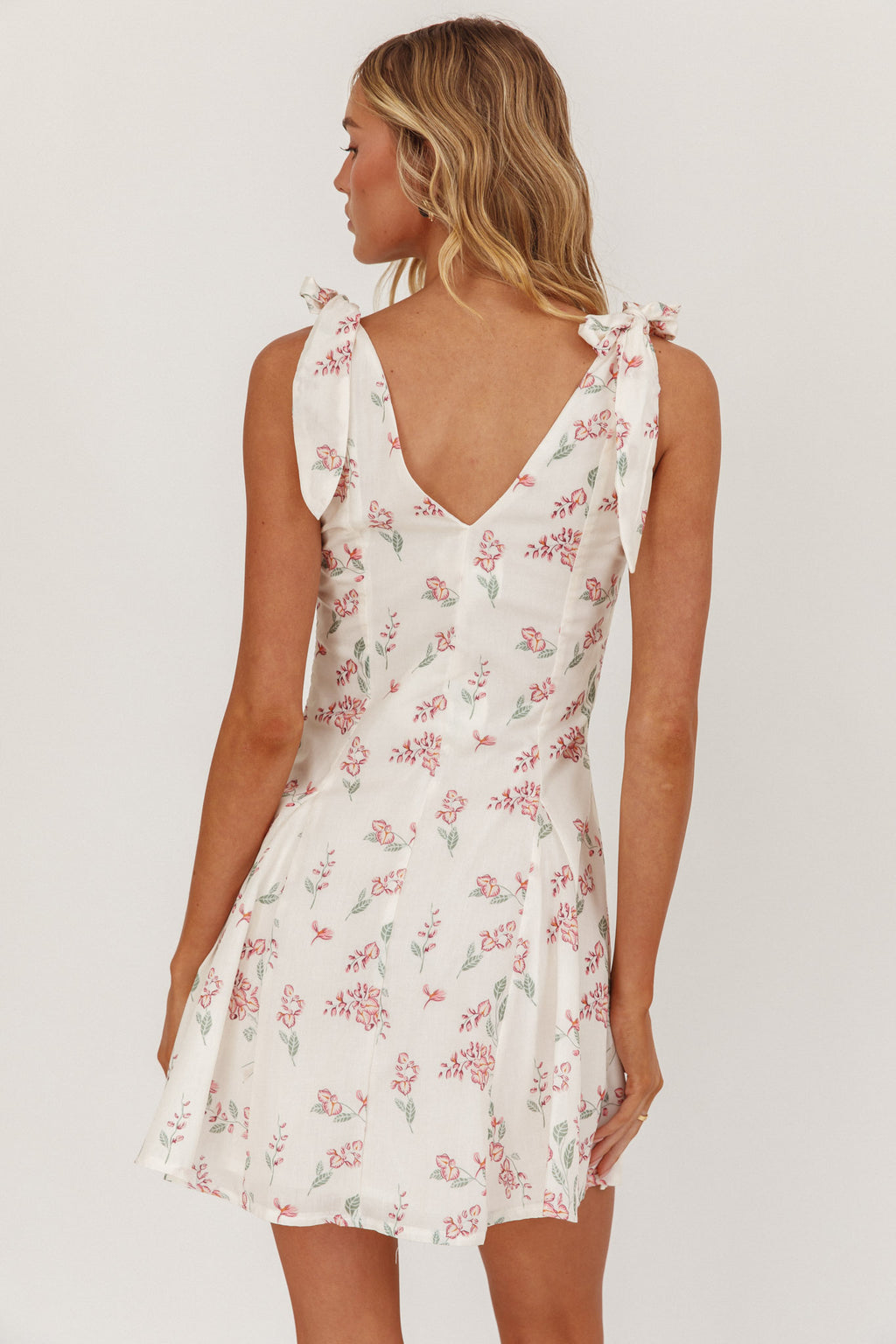 Matina Tied Shoulder Mini Dress Floral by Selfie Leslie Australia