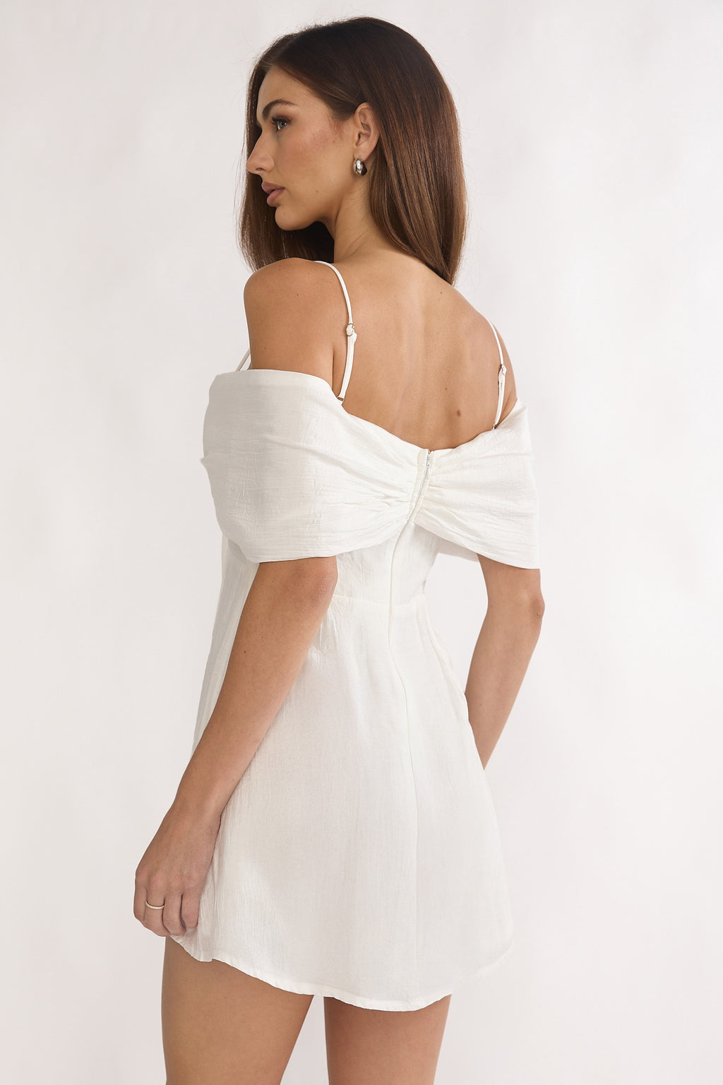 Lillibet Bow Tied Bust Mini Dress White by Selfie Leslie Australia