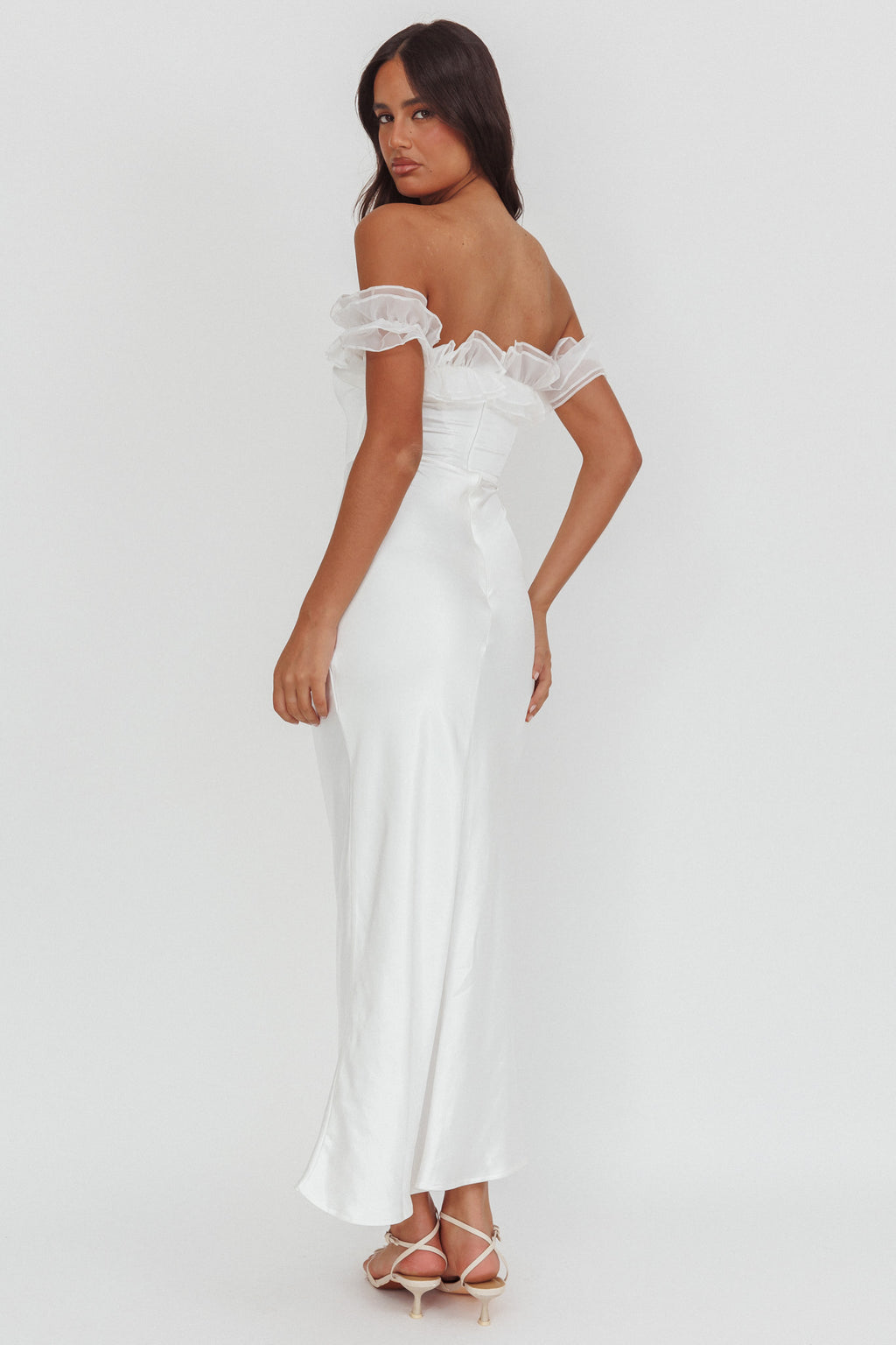 Summerfield Off-Shoulder Maxi Dress White by Selfie Leslie Australia