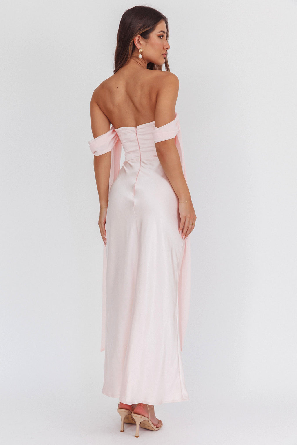 Odayah Draped Sleeve Maxi Dress Pink by Selfie Leslie Australia