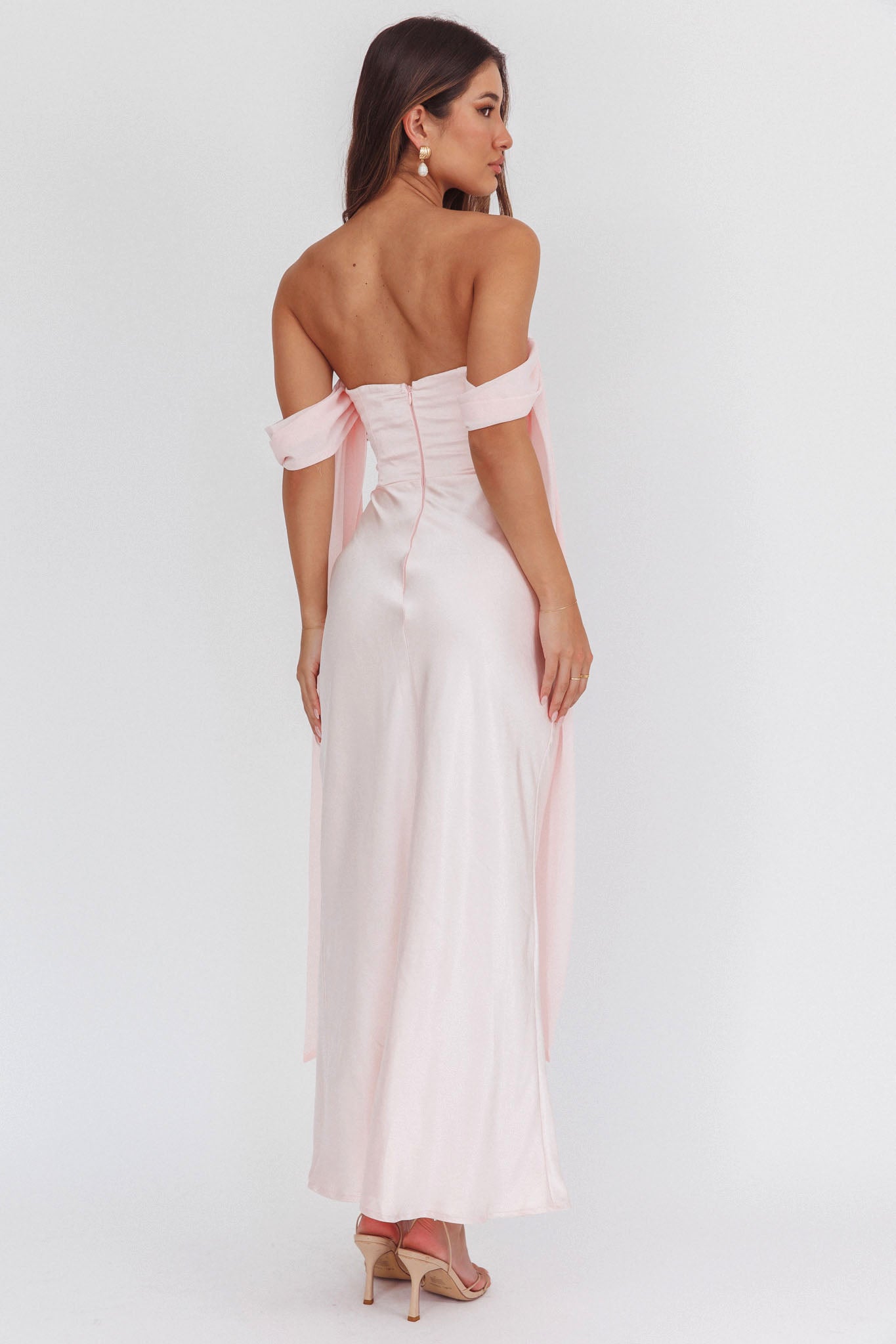 Odayah Draped Sleeve Maxi Dress Pink by Selfie Leslie Australia