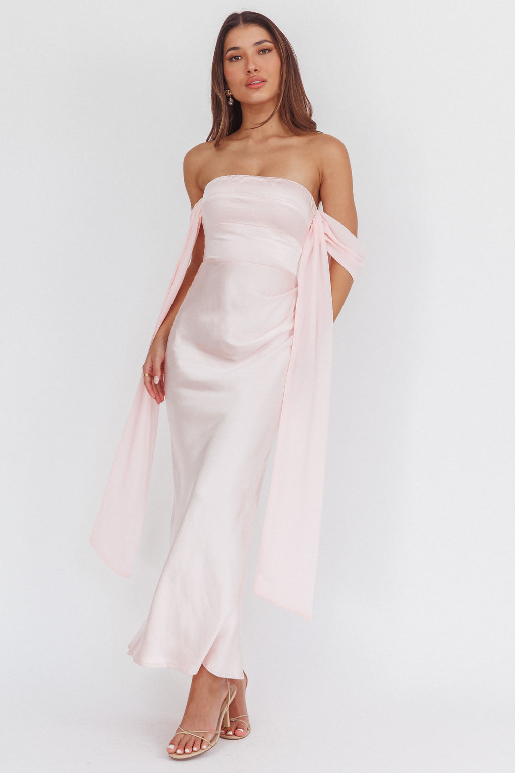 Odayah Draped Sleeve Maxi Dress Pink by Selfie Leslie Australia