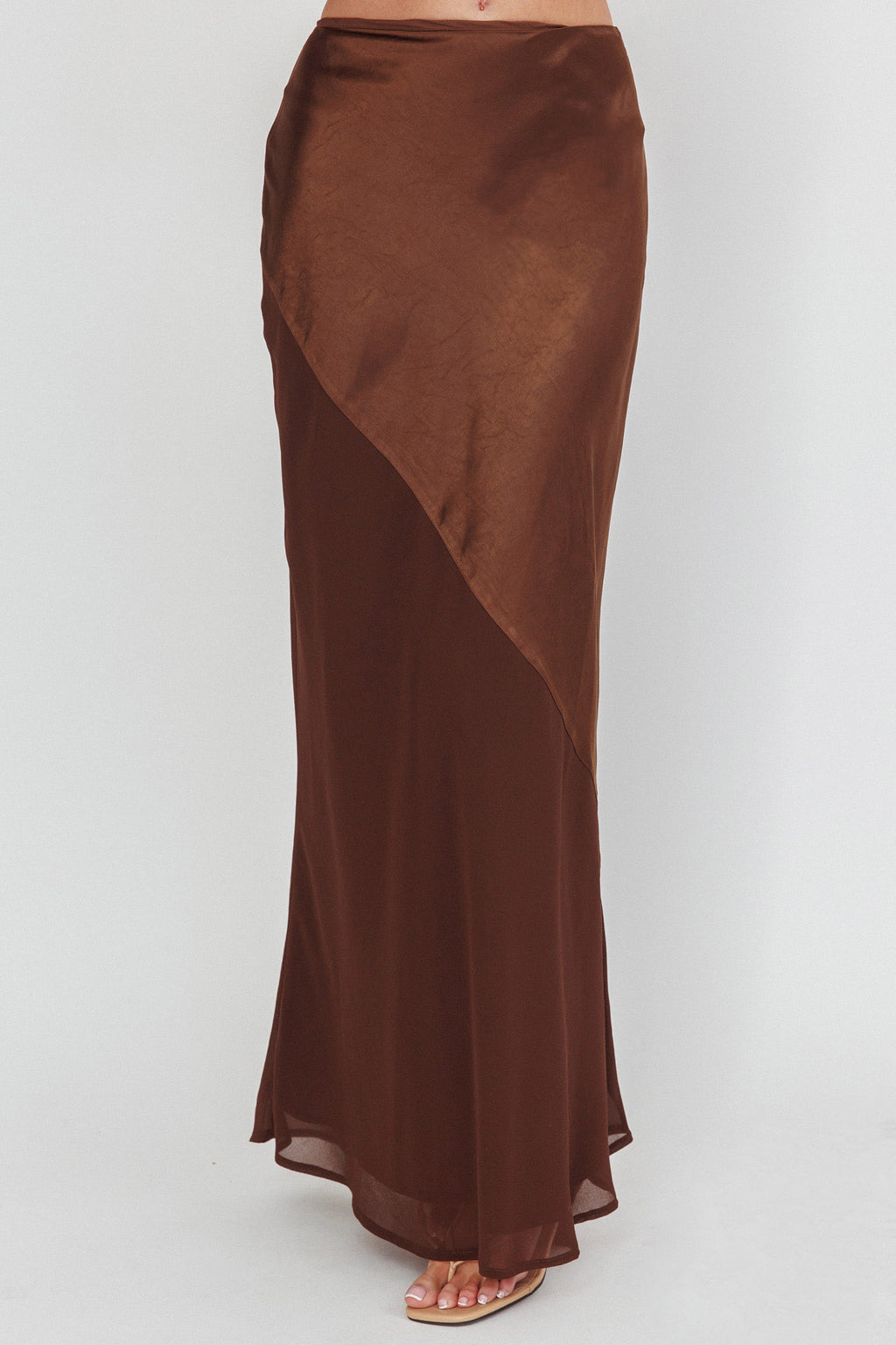 Easy Love Contrast Maxi Skirt Chocolate by Selfie Leslie Australia