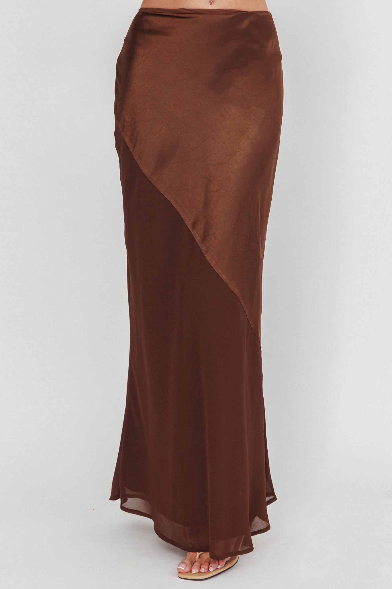 Easy Love Contrast Maxi Skirt Chocolate by Selfie Leslie Australia