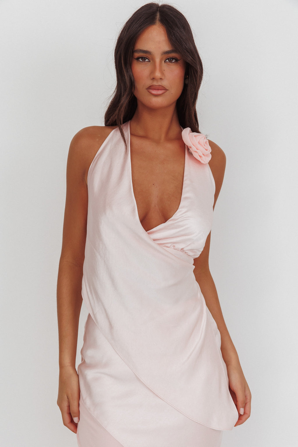 Easy Love Asymmetric Hem Halter Top Pink by Selfie Leslie Australia