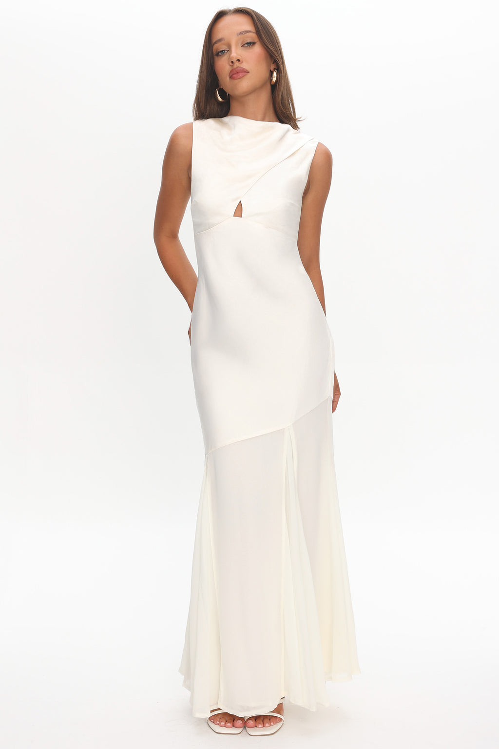 Meliza Keyhole Bust Maxi Dress Oyster by Selfie Leslie Australia