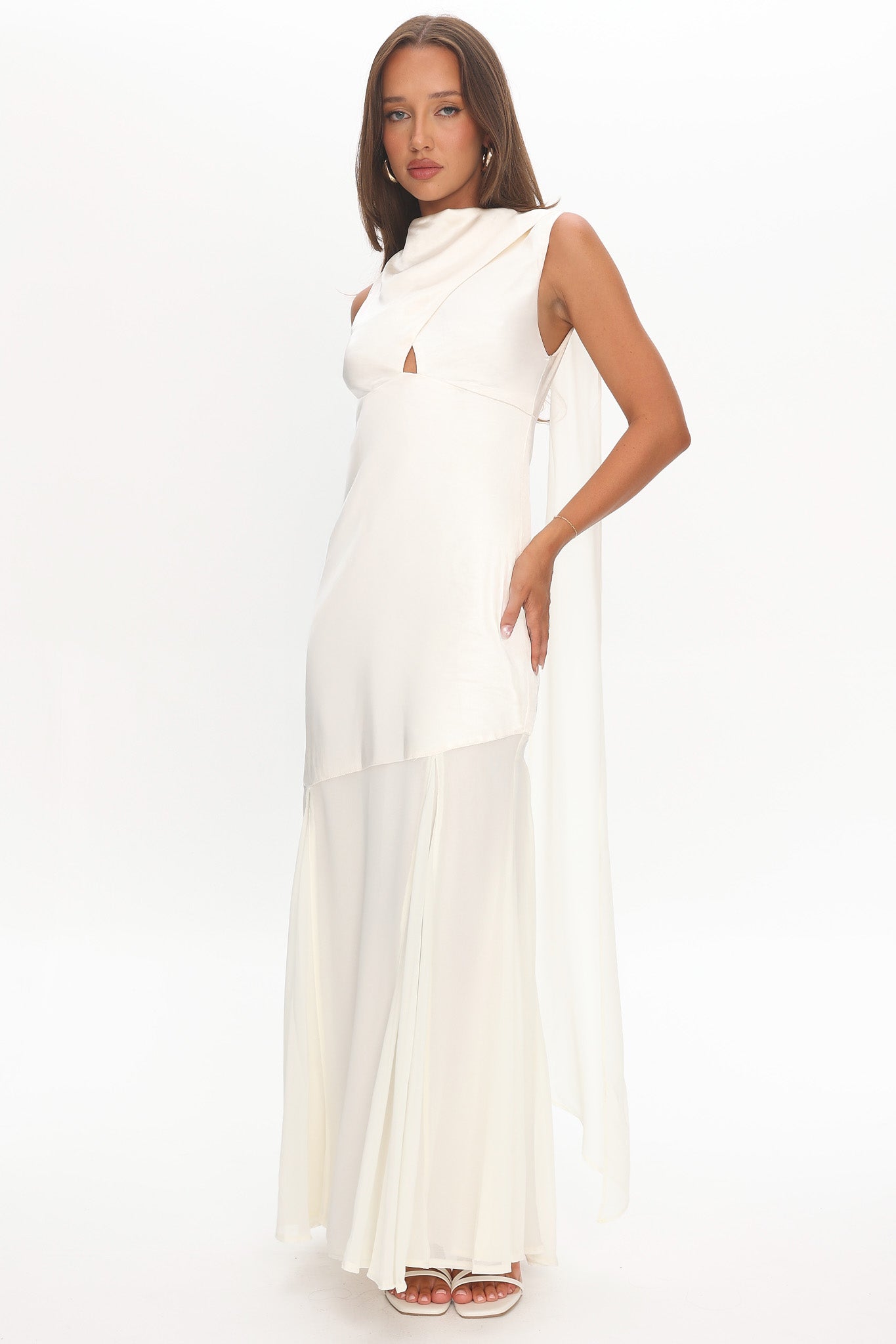 Meliza Keyhole Bust Maxi Dress Oyster by Selfie Leslie Australia