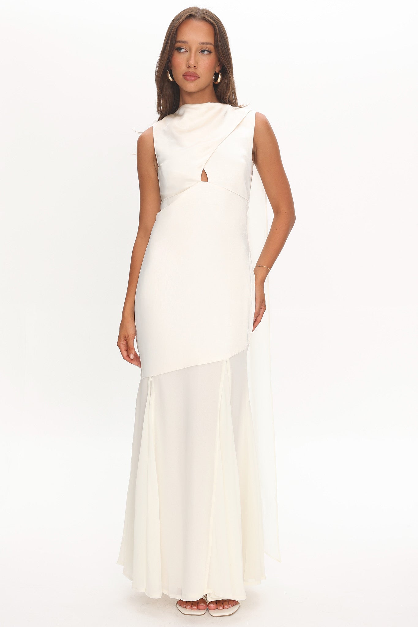 Meliza Keyhole Bust Maxi Dress Oyster by Selfie Leslie Australia