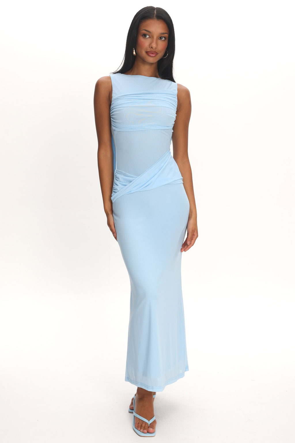 Carri Twist Waist Maxi Dress Ice Blue by Selfie Leslie Australia