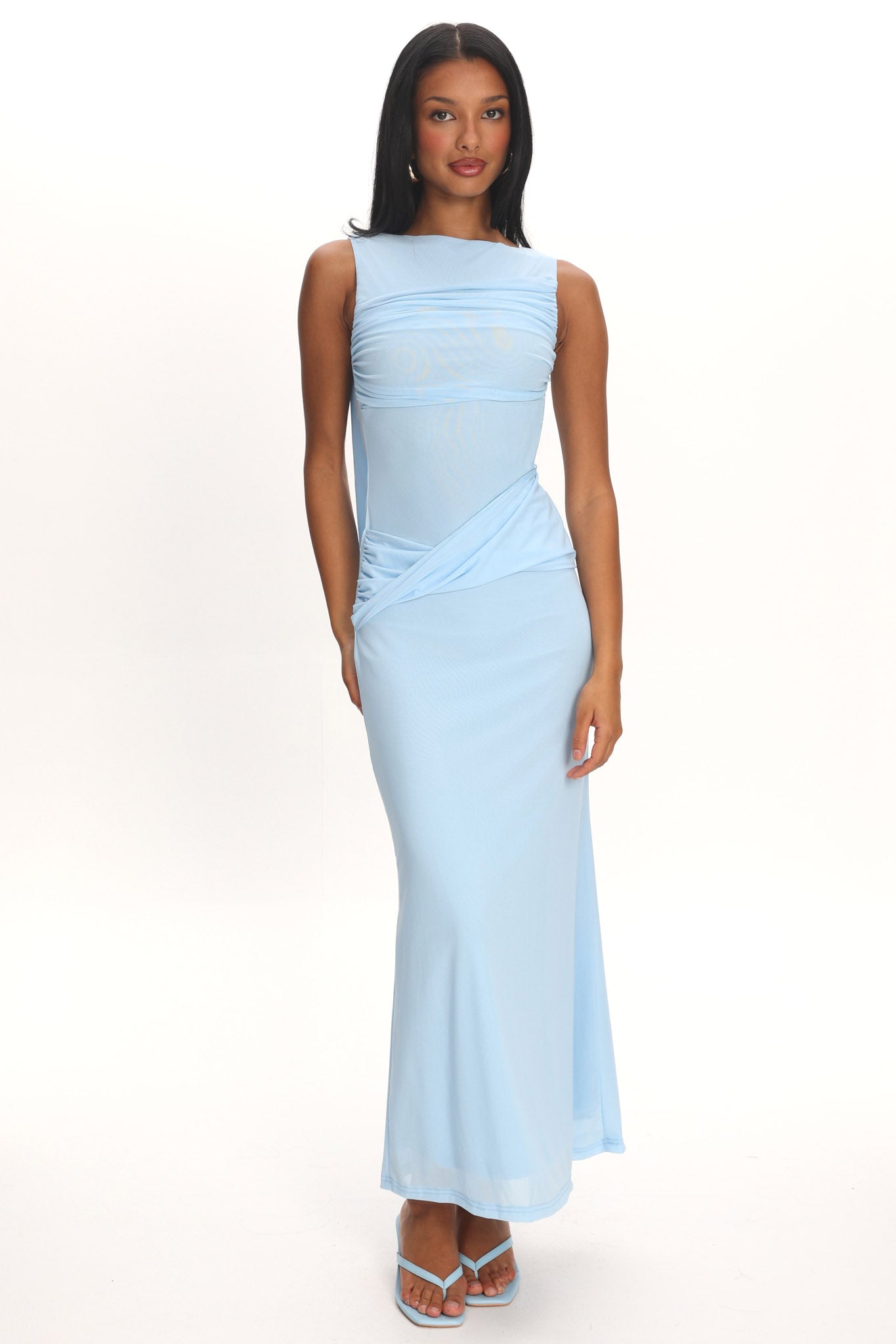 Carri Twist Waist Maxi Dress Ice Blue by Selfie Leslie Australia