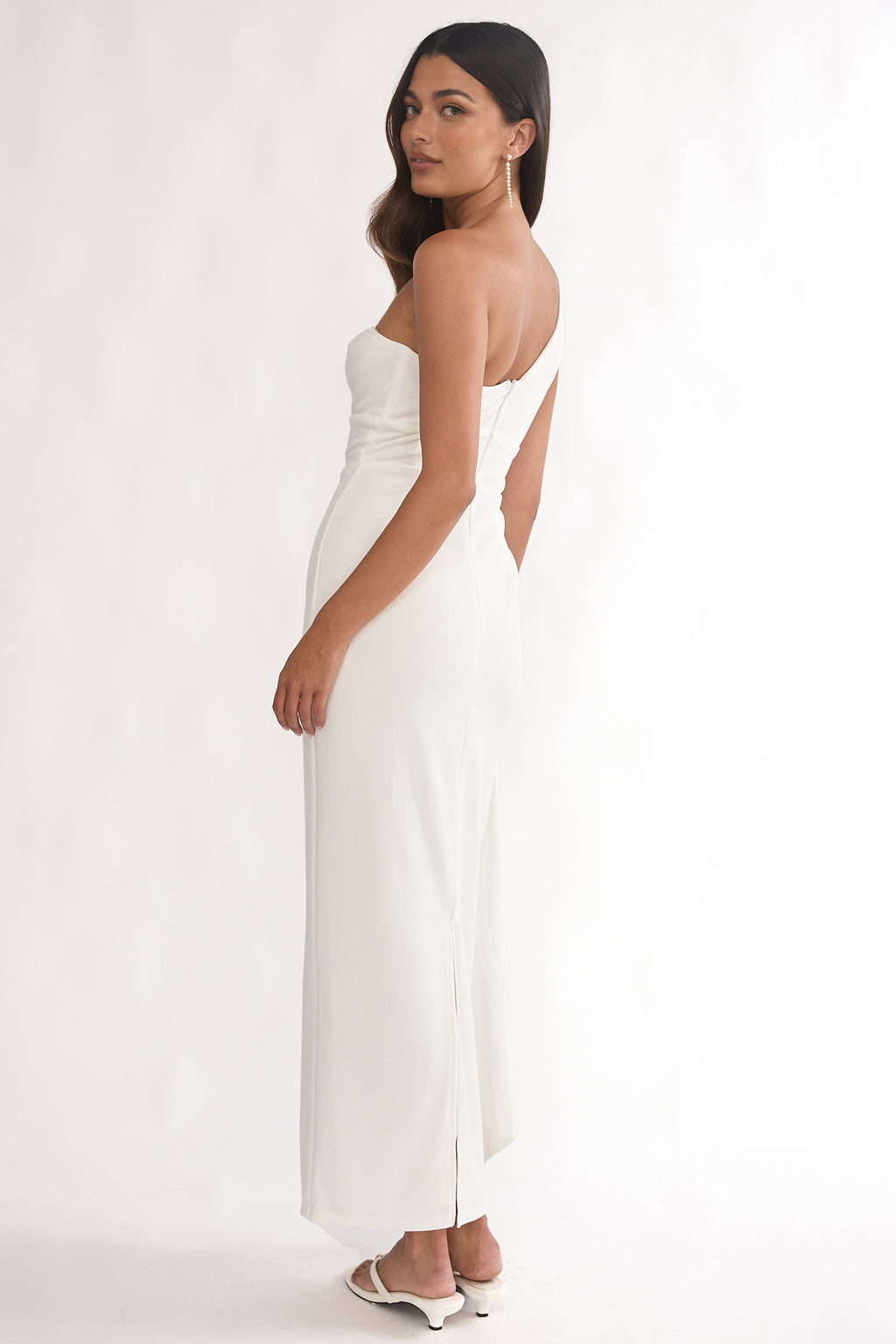 Verra One-Shoulder Sash Maxi Dress White by Selfie Leslie Australia