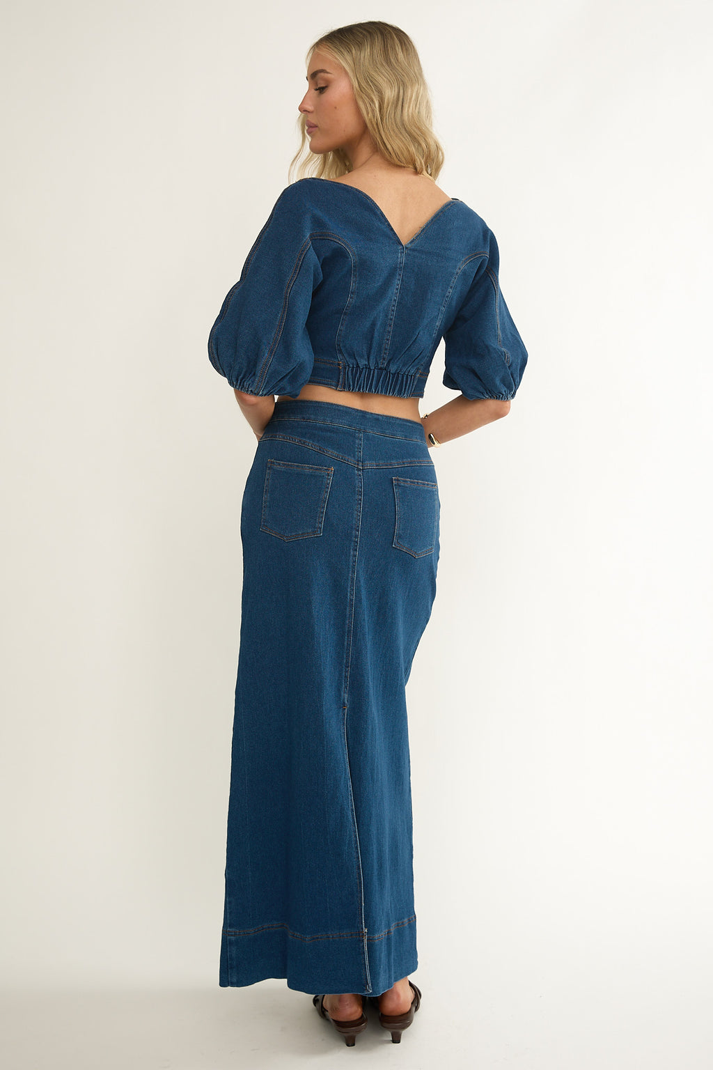 Kaelis Pocket Maxi Skirt Denim by Selfie Leslie Australia